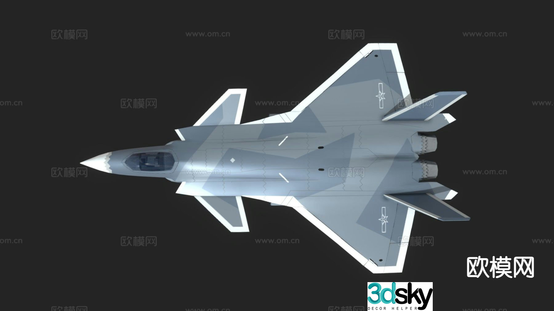 Modern aircraft fighter 3d model