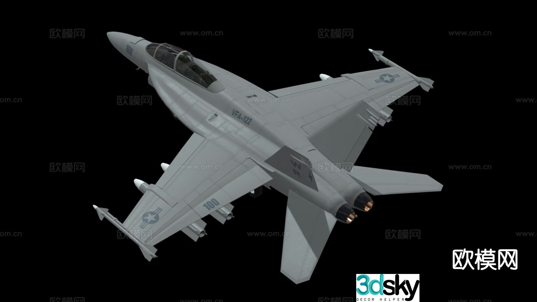 Modern fighter jet 3d model