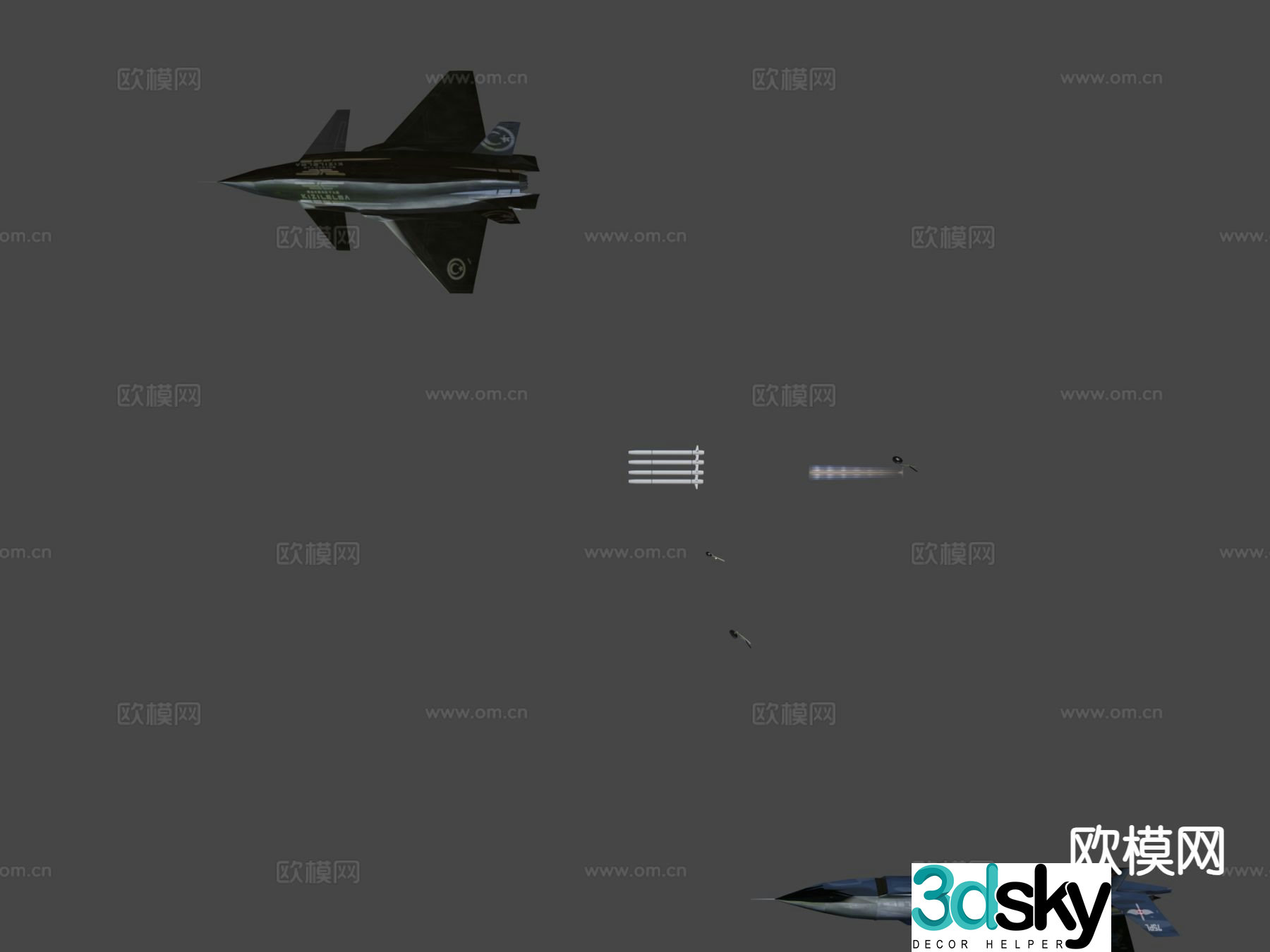 Modern aircraft fighter 3d model