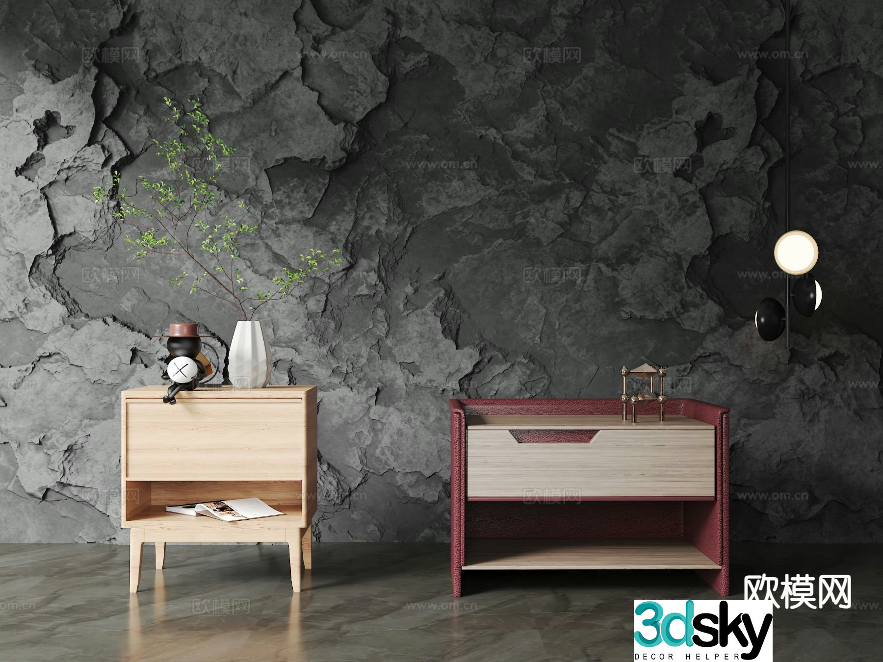 Simple bedside table 3d model