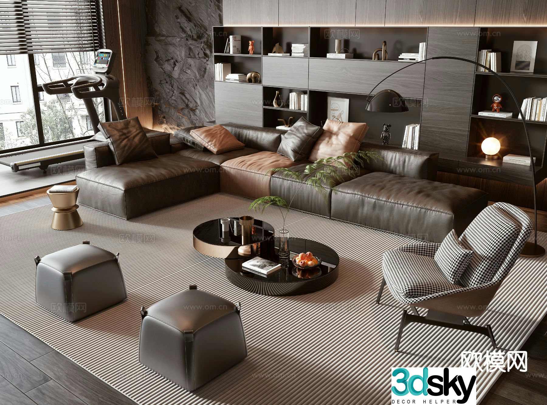 Italian corner sofa modular sofa 3d model