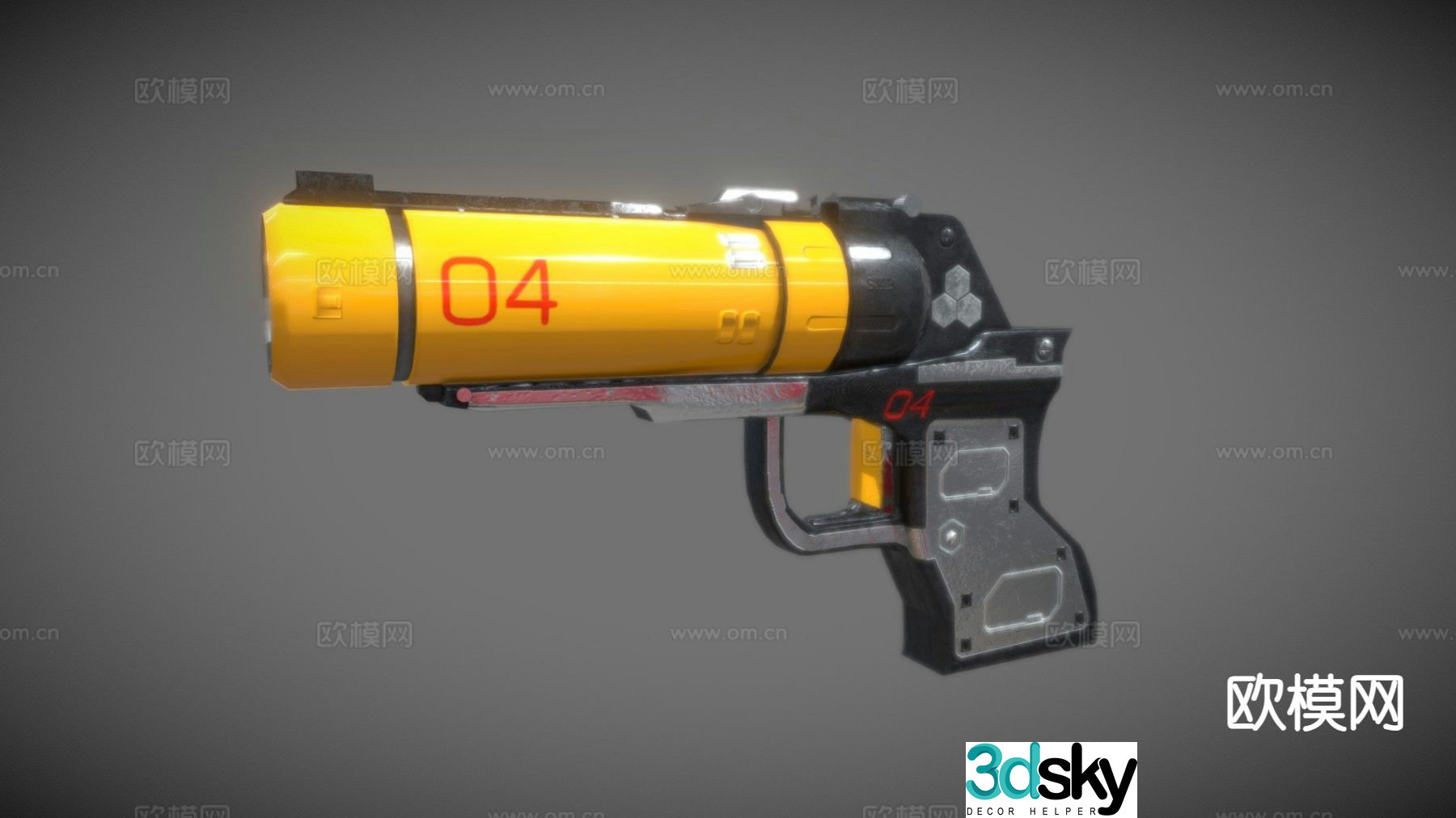 Modern flare gun 3d model