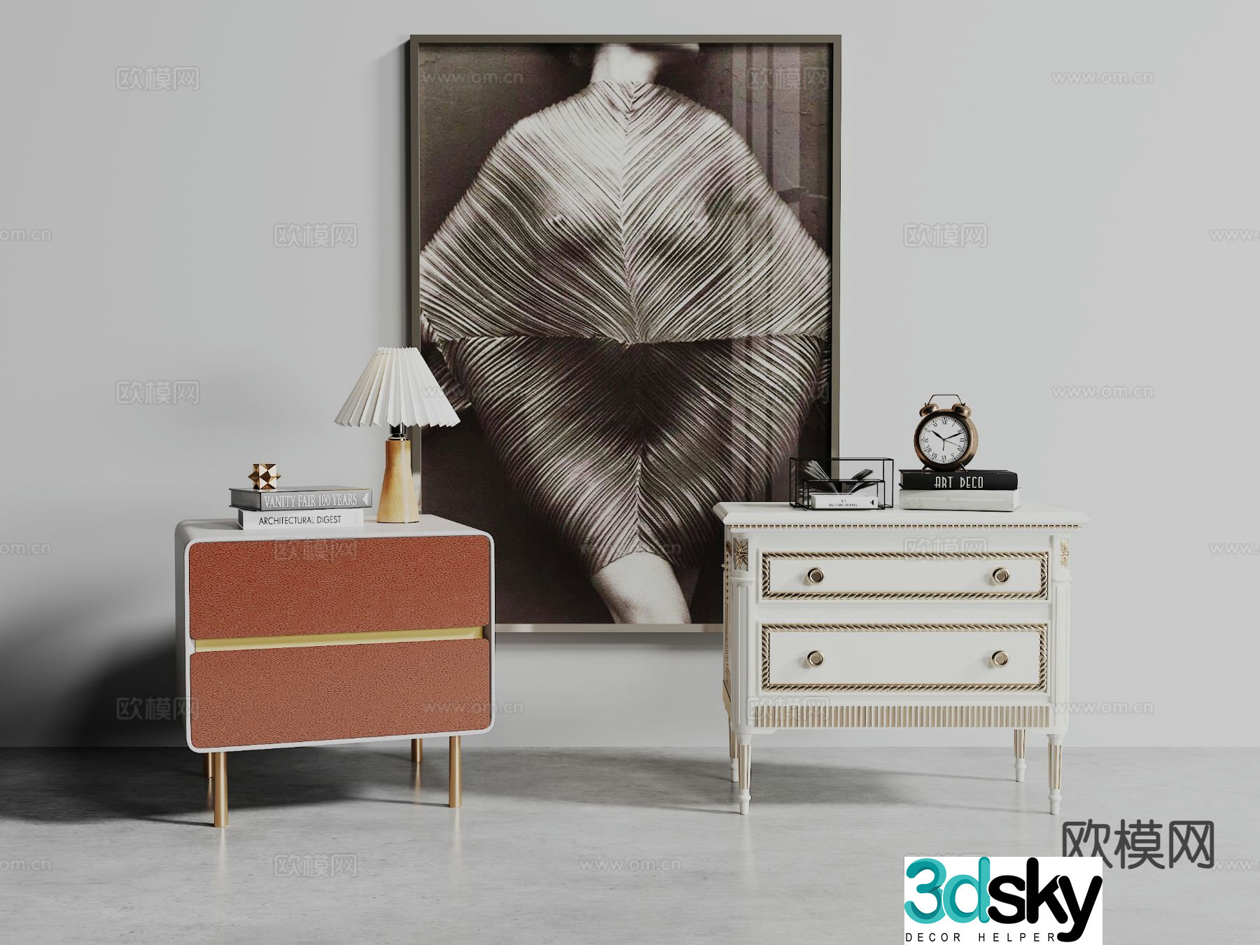 Modern bedside table 3d model