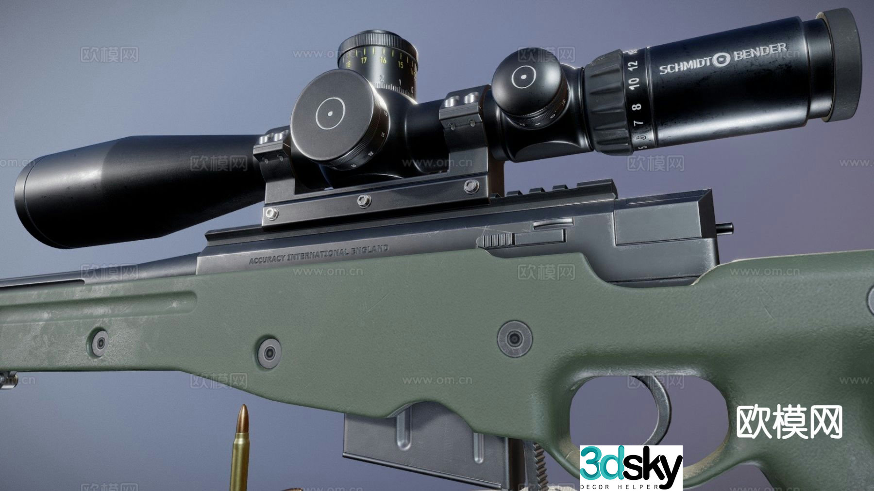 AWM sniper rifle 3d model