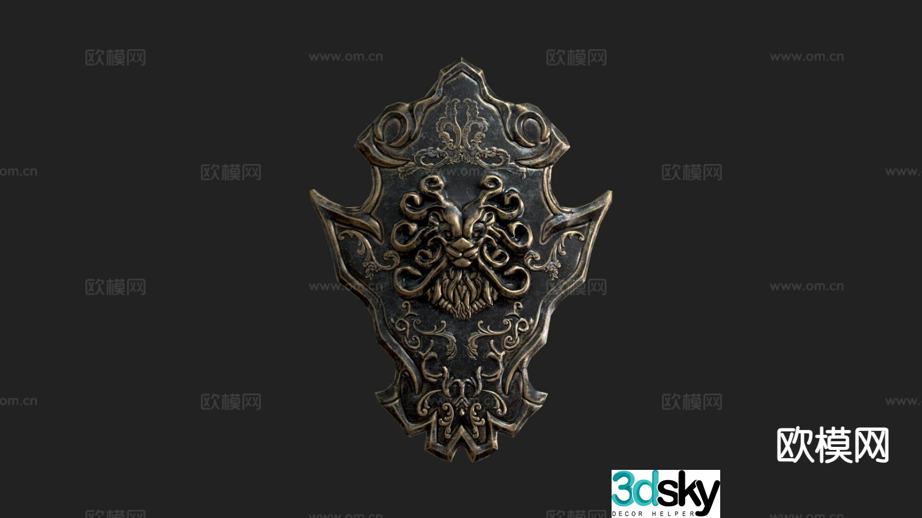 lion shield shield 3d model