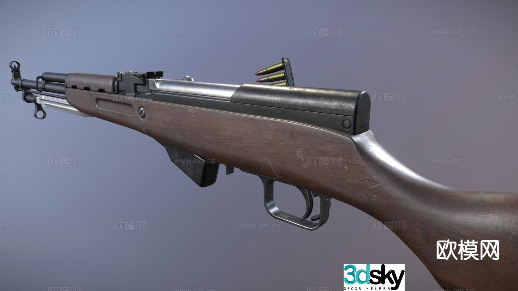 Russian SKS rifle 3d model