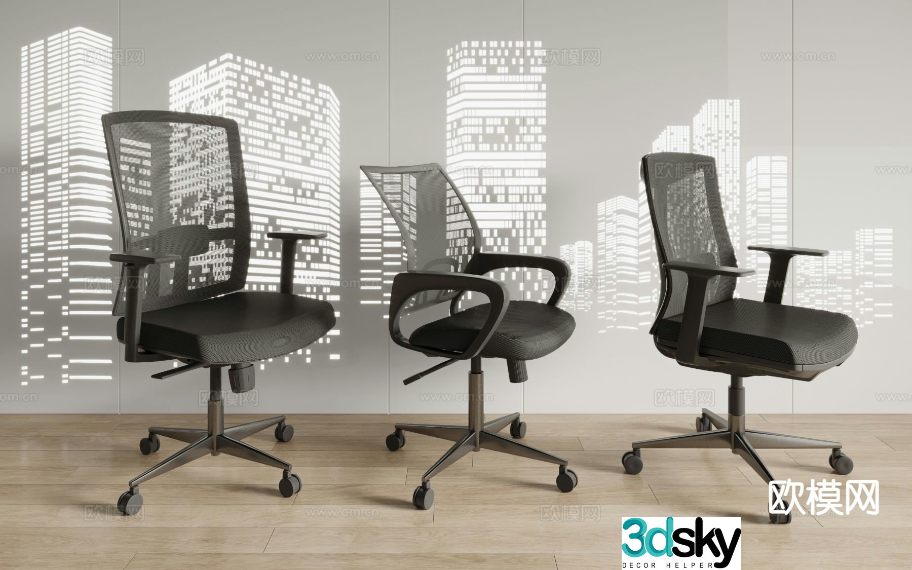Mesh office chair computer chair conference chair 3d model