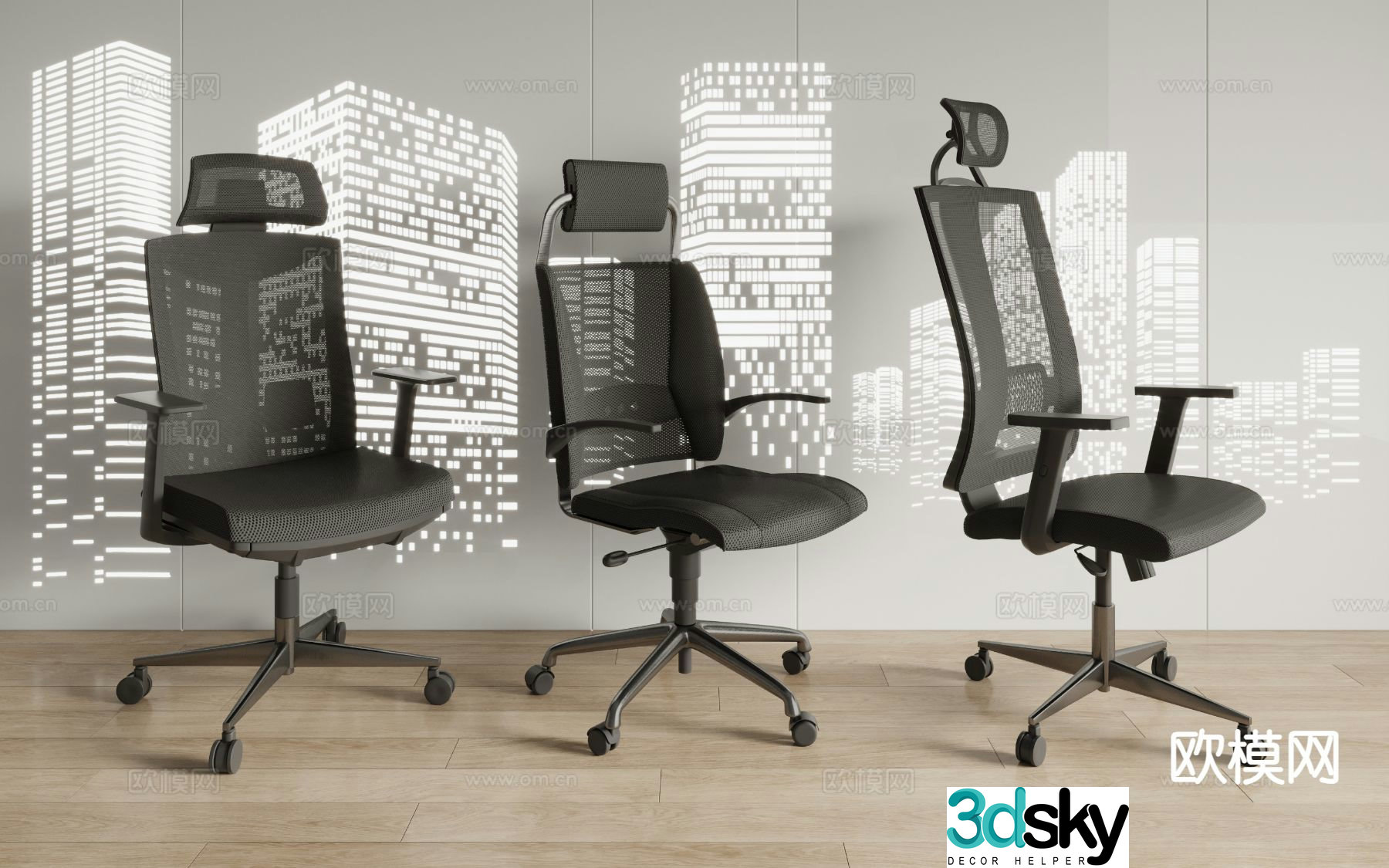 Mesh office chair computer chair conference chair 3d model