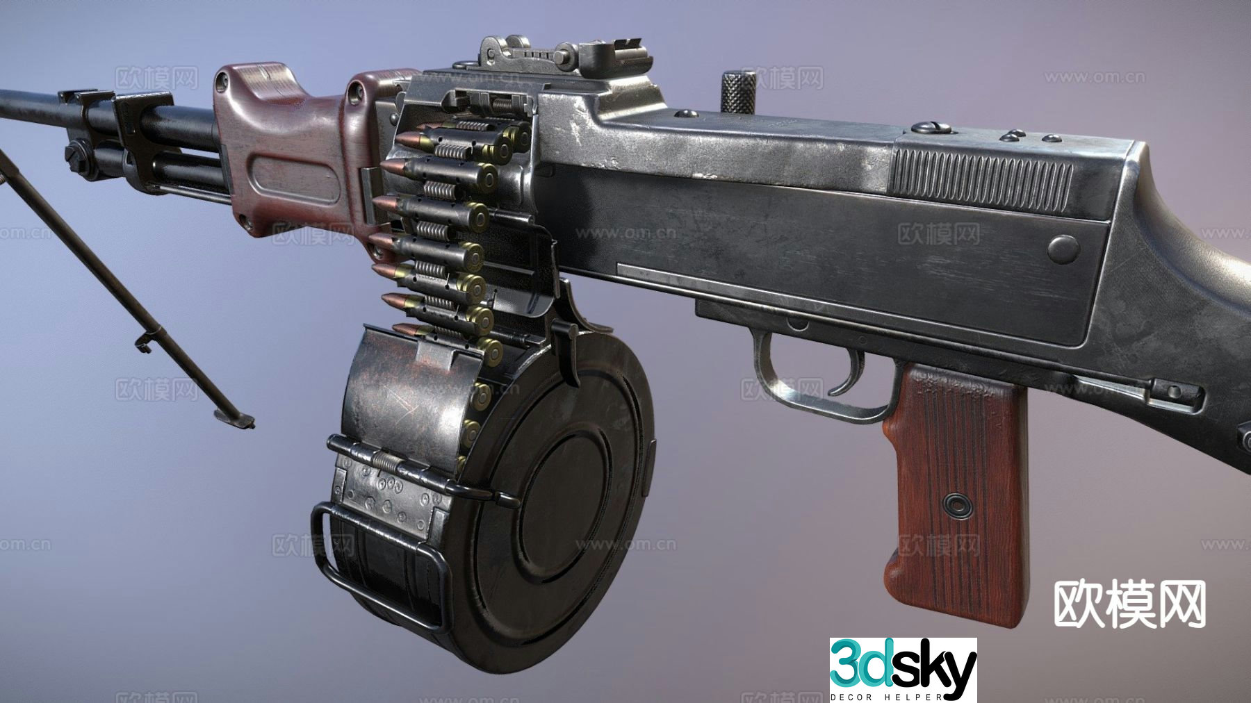 RPD light machine gun 3d model