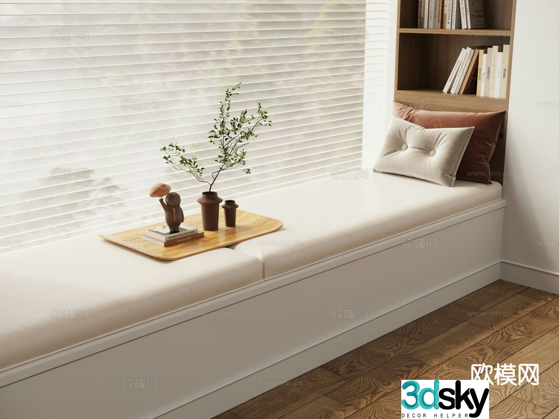 Modern bay window cushion seat cushion sofa cushion 3d model