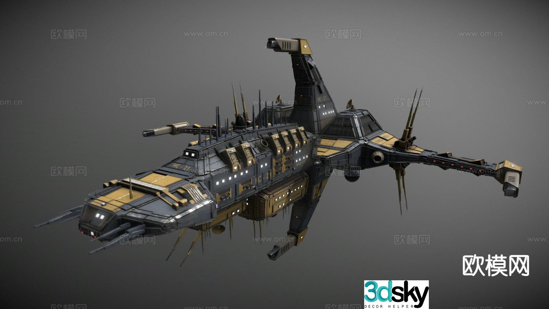 Modern starfighter 3d model