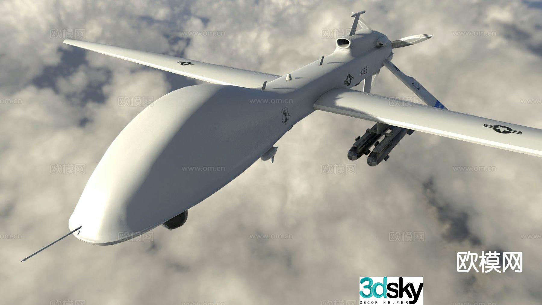 Military drone 3d model