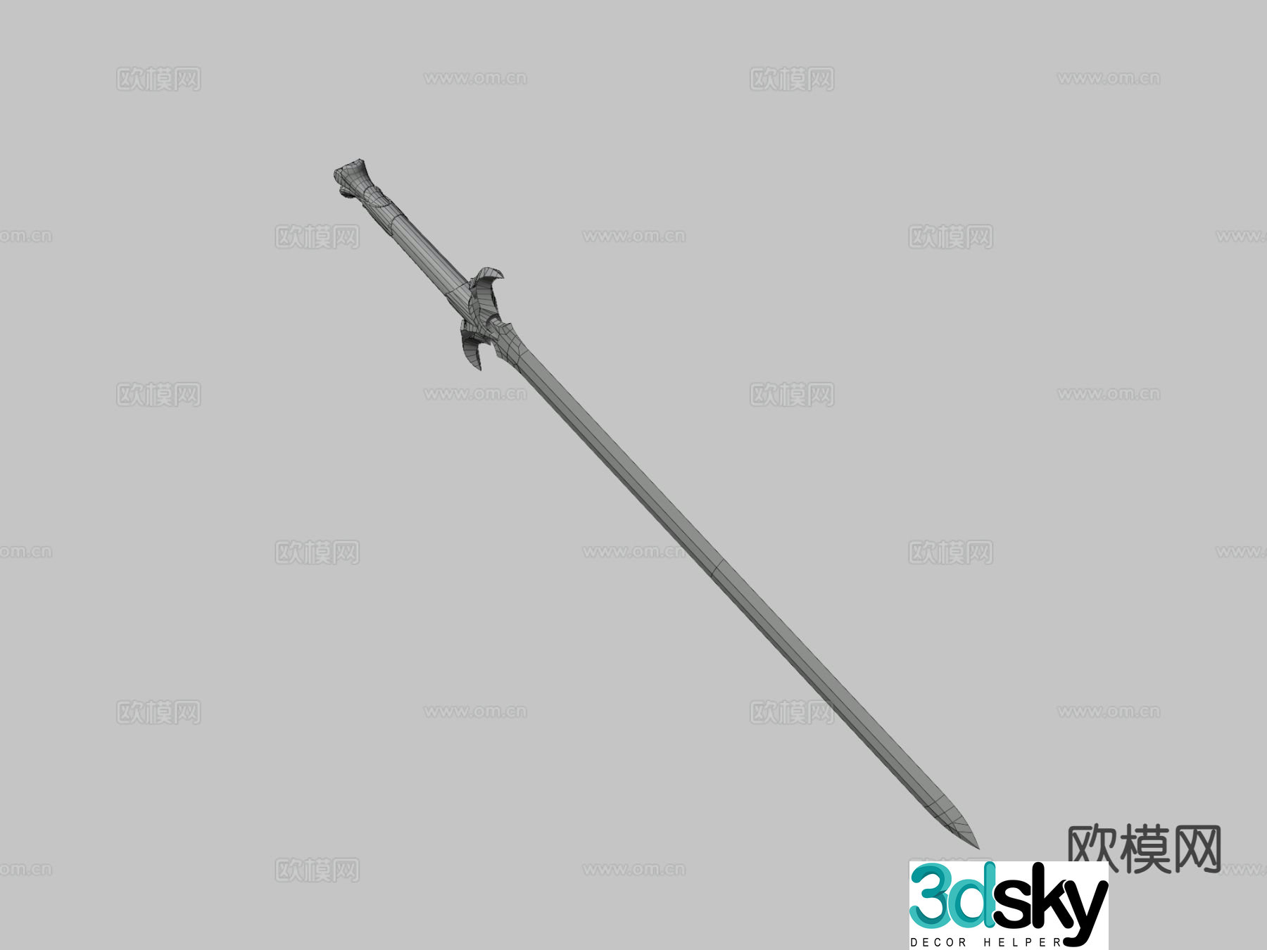 sword long sword cold weapon 3d model