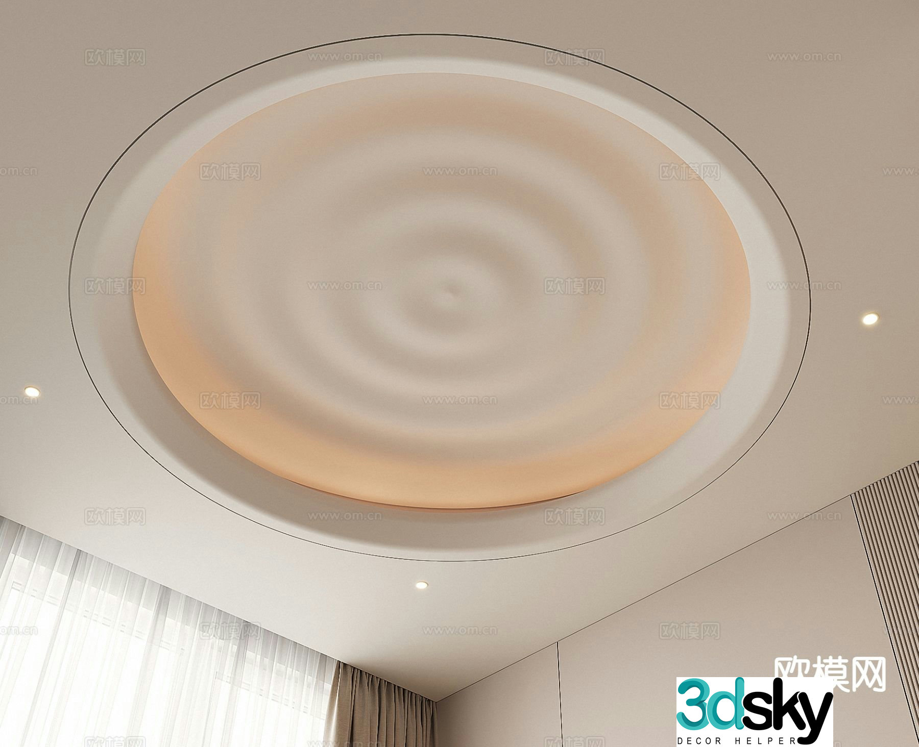 Round ceiling 3D model ceiling