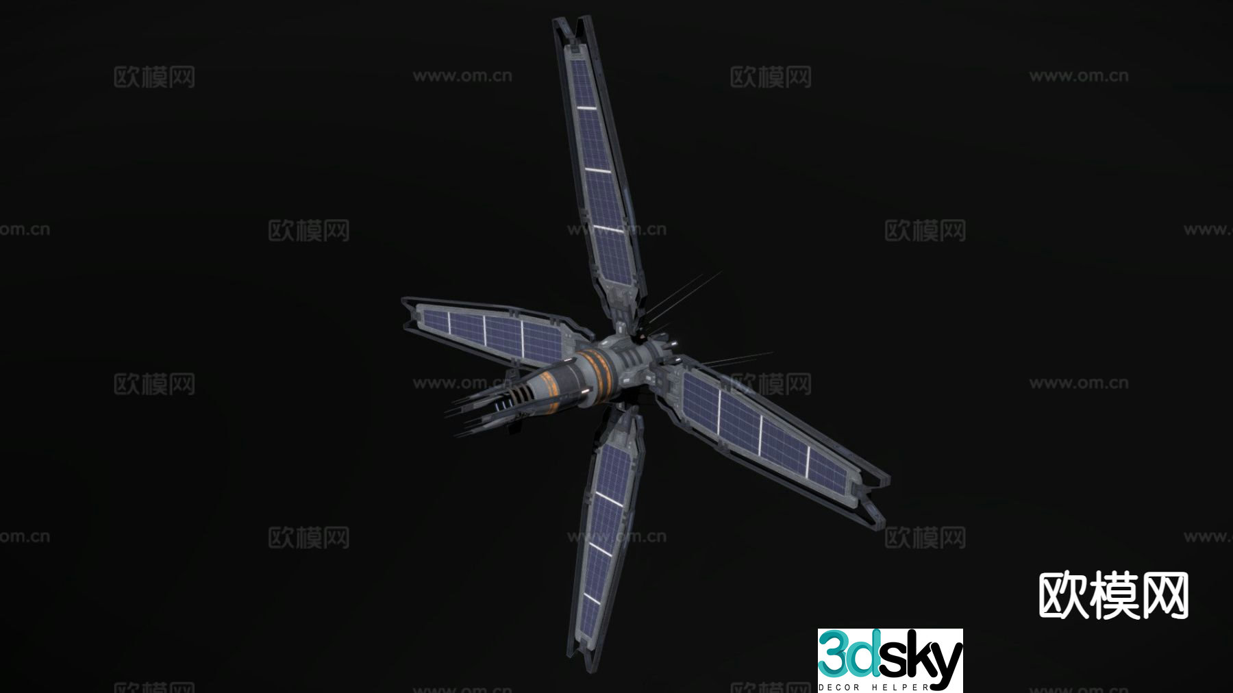 3D model of science fiction deep space communication relay