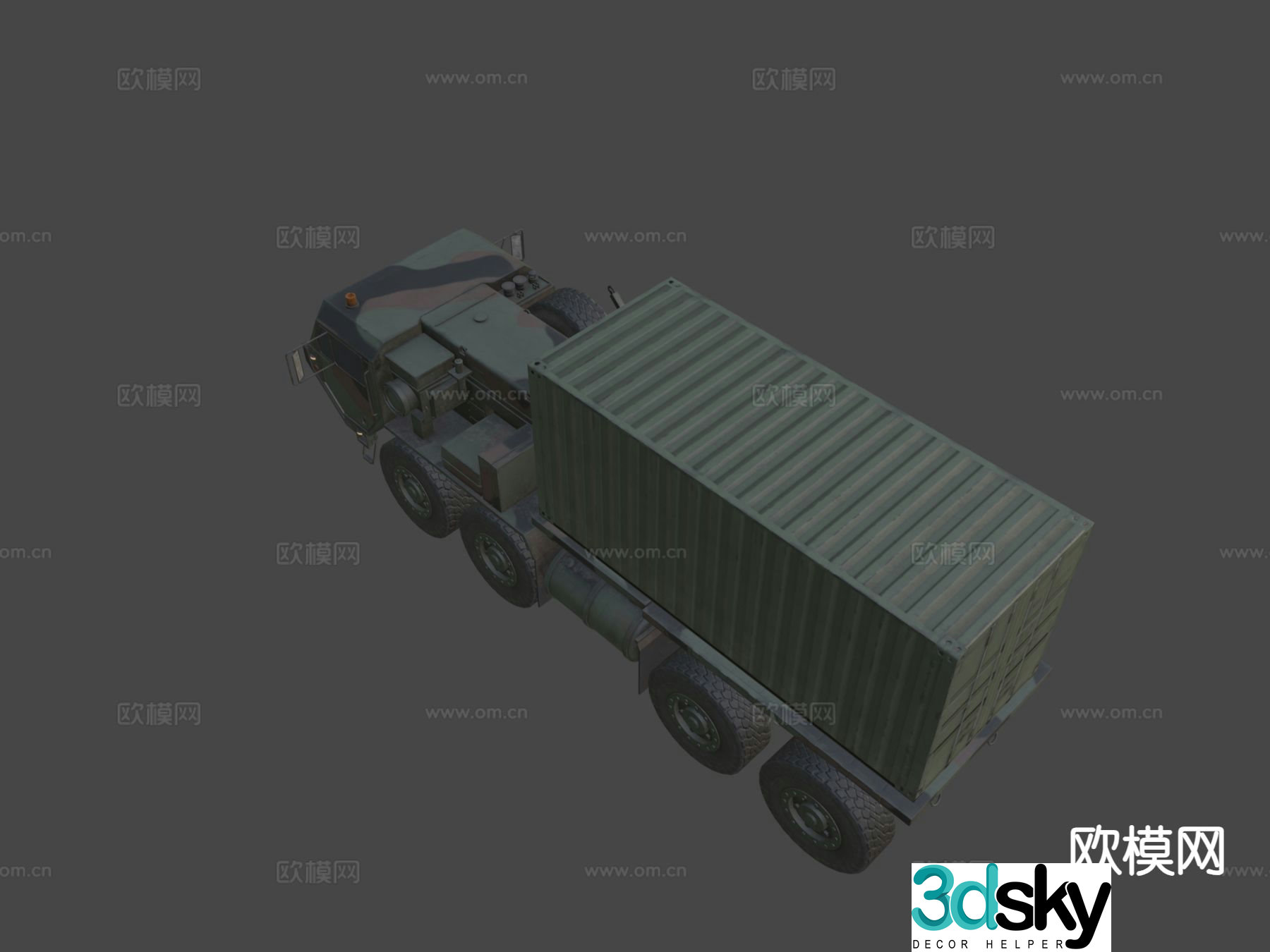 Heavy tactical truck 3d model