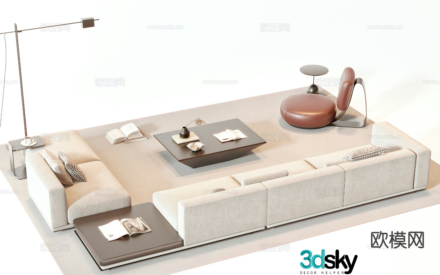 Modern modular sofa 3d model
