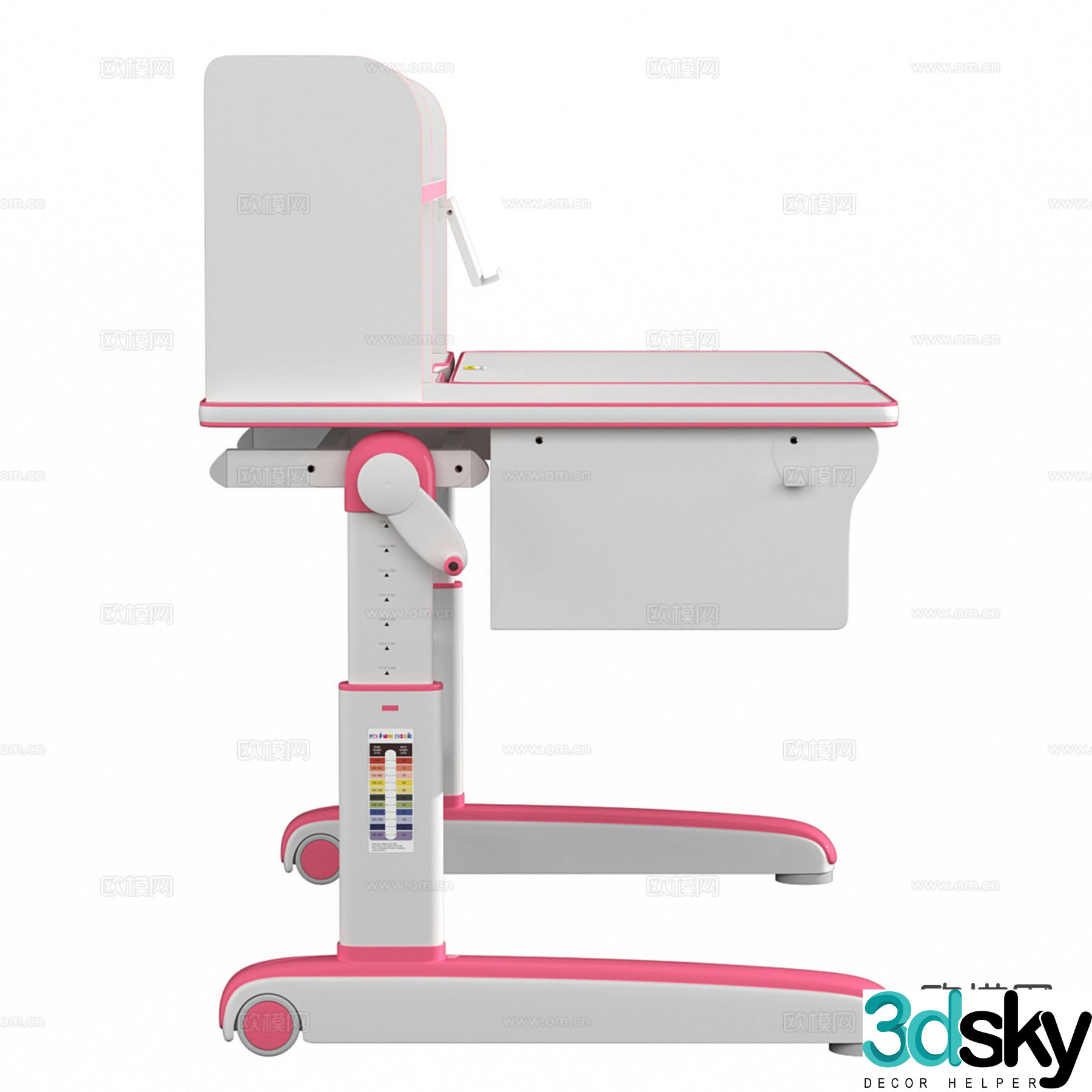 Children’s desk study table lift table 3d model