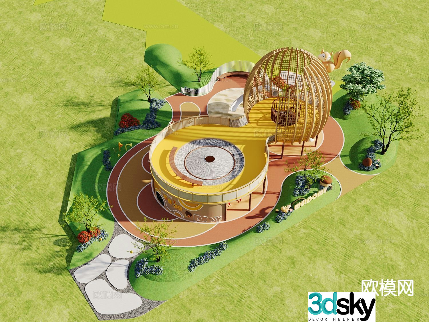 Amusement park park play area children’s playground 3d model