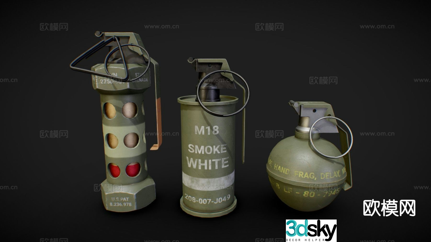 weapon grenade grenade 3d model