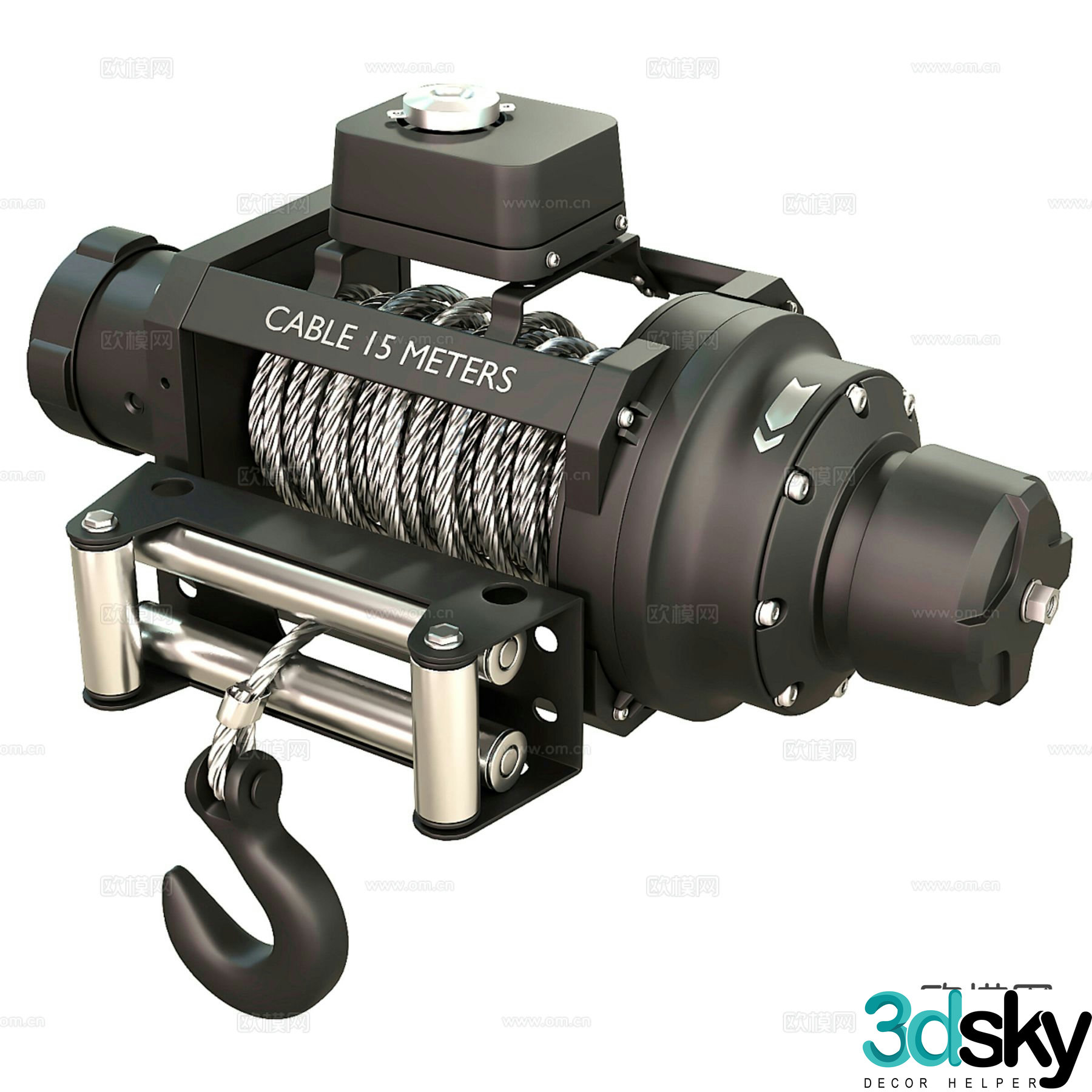 Industrial equipment electric winch 3d model