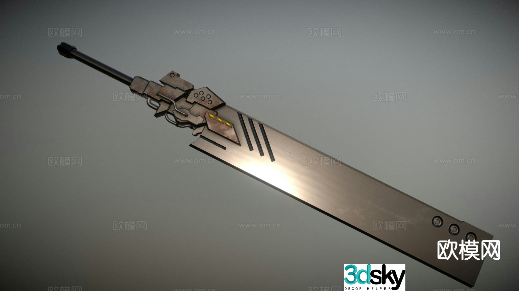 Mechanical knife military weapon 3d model