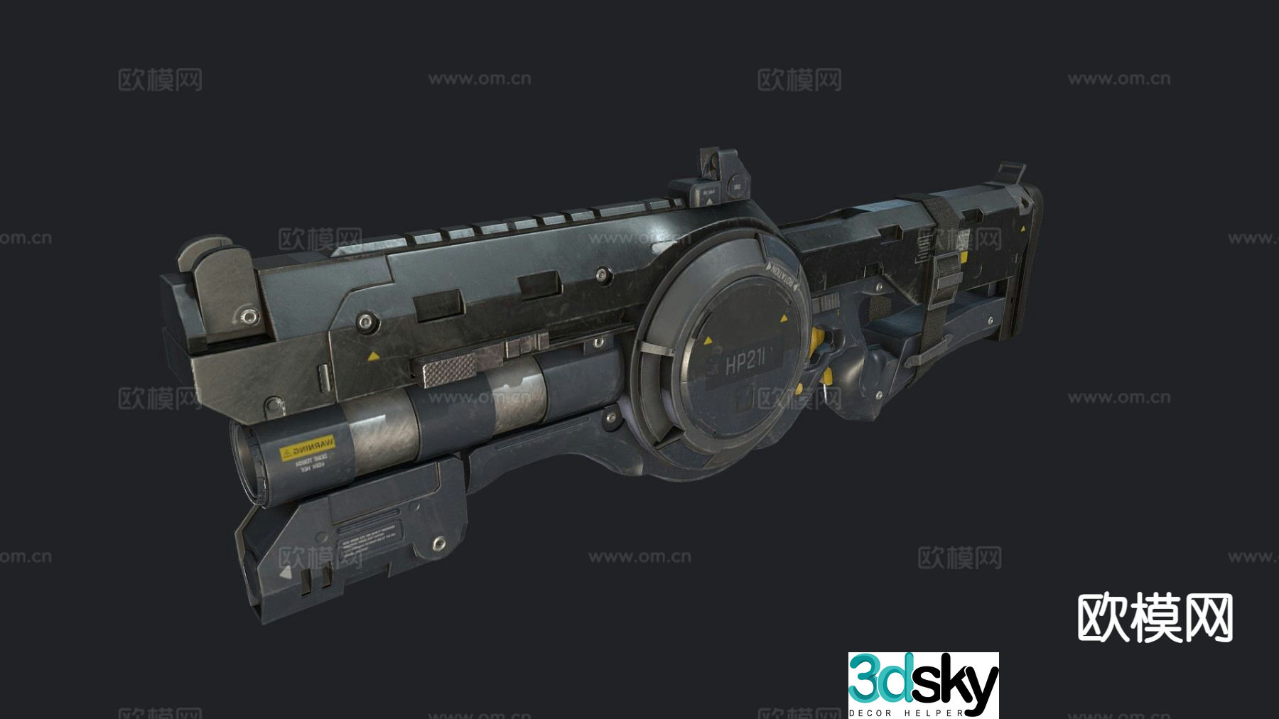 Burst Cannon Future Technology Weapon 3D Model