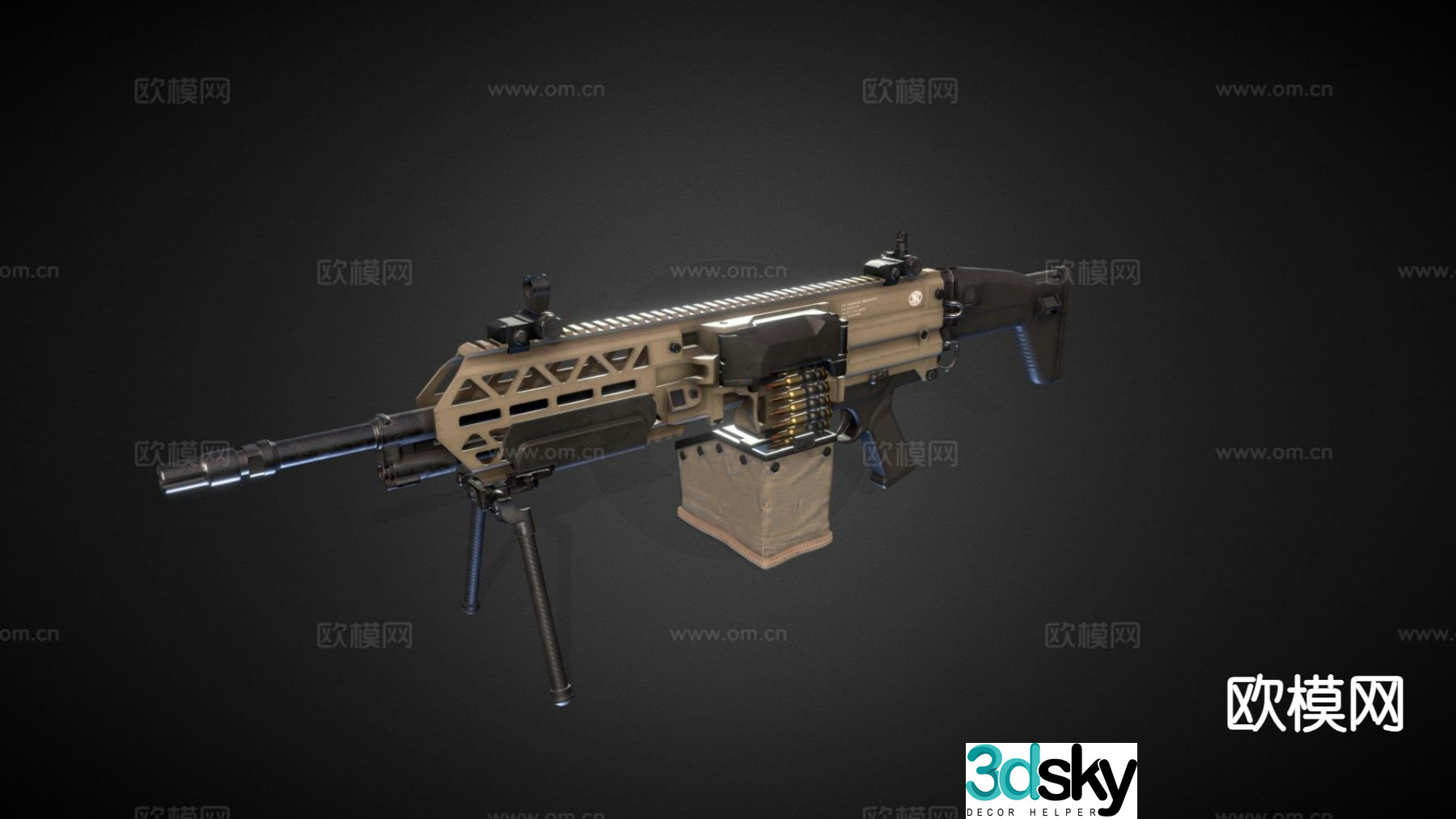 light machine gun 3d model