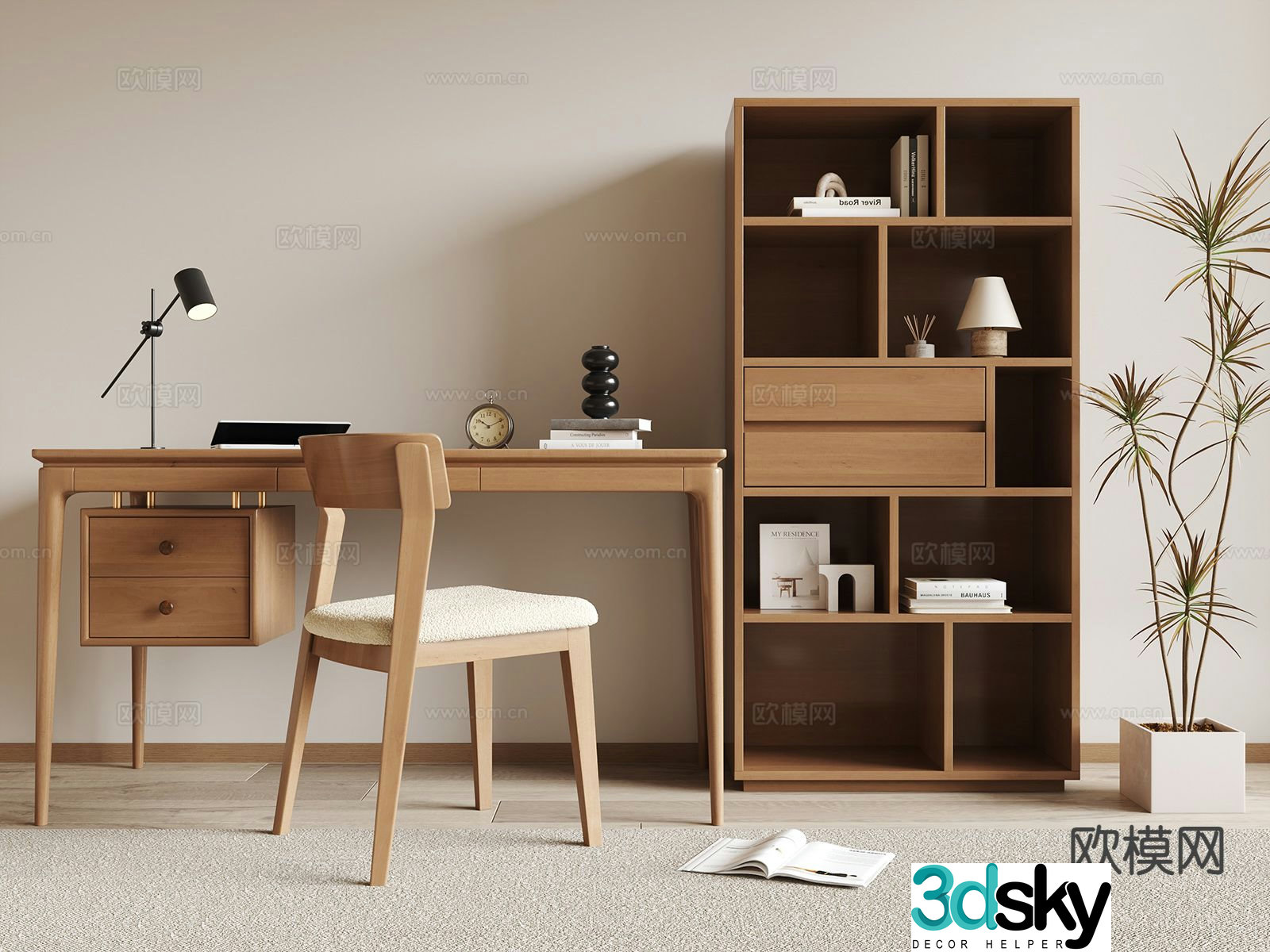 Wabi-sabi desk desk 3d model