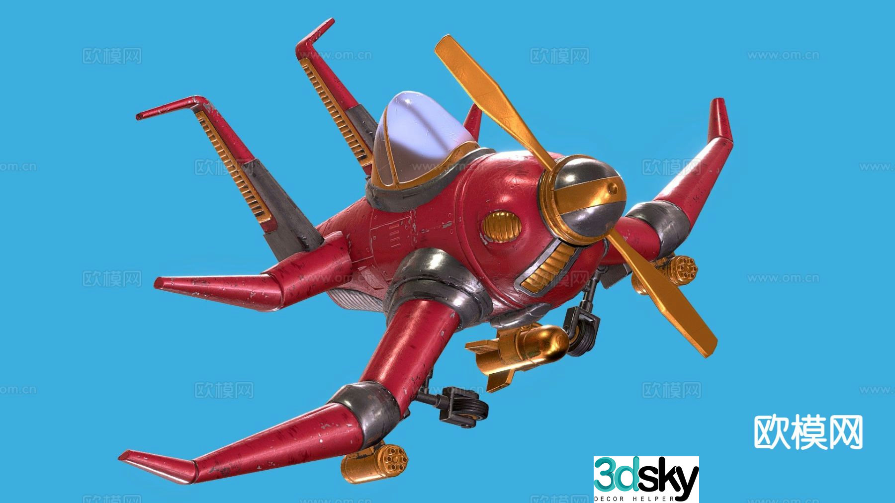 Aircraft small bomber 3d model