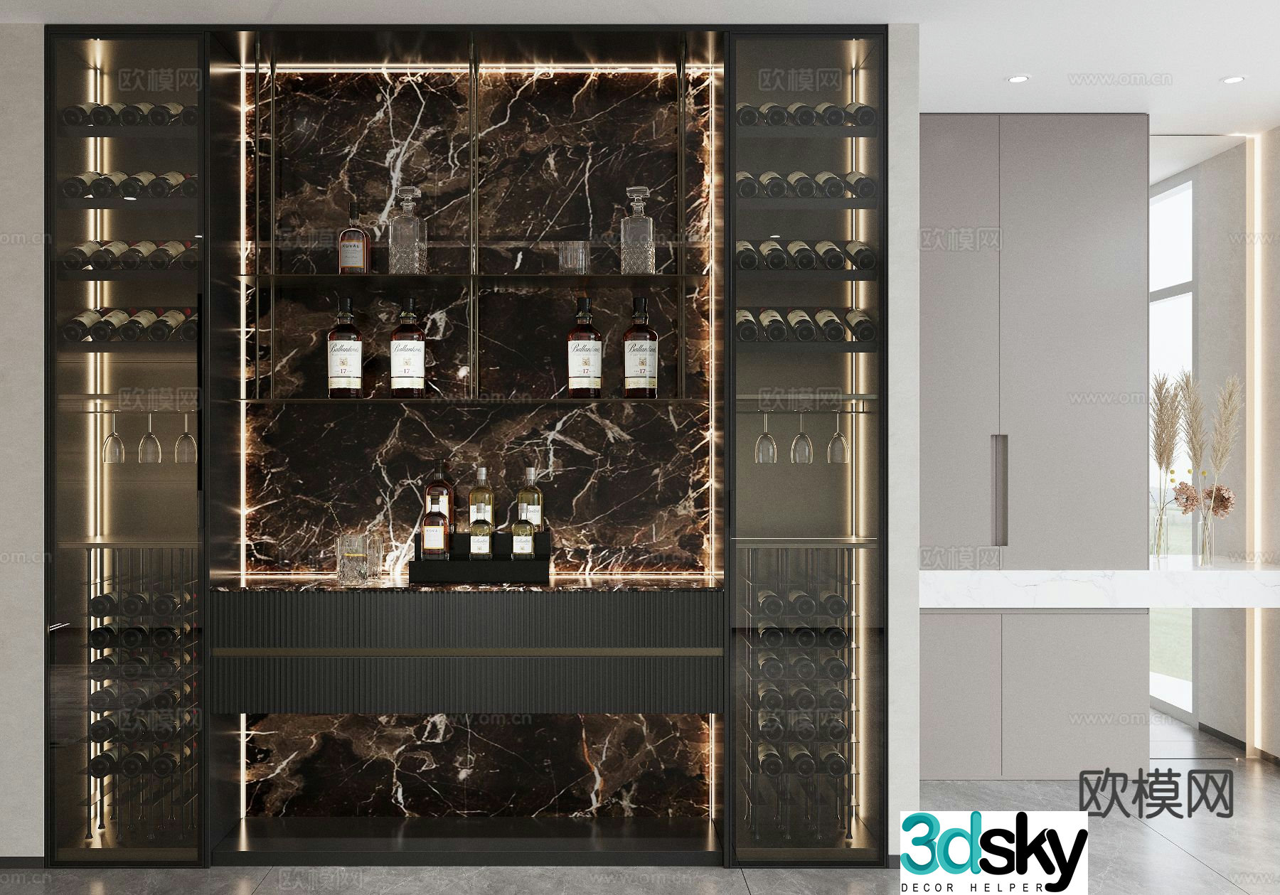 Italian wine cabinet 3D model