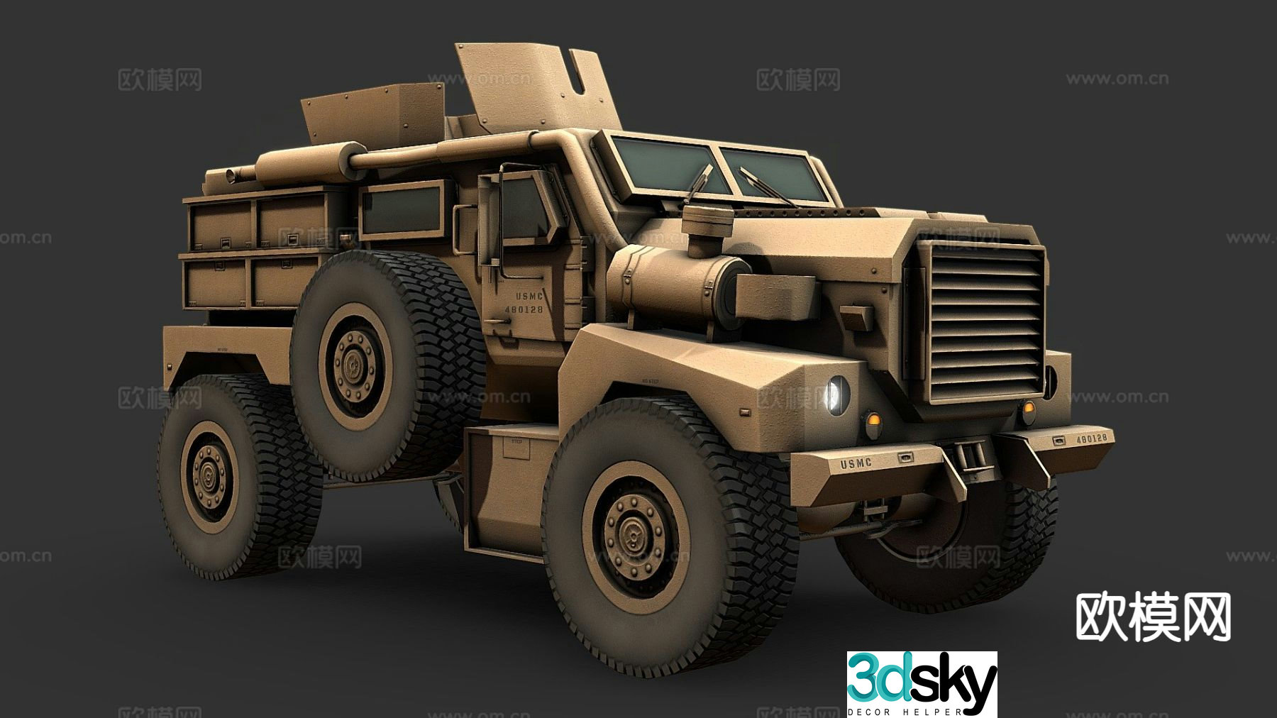 Mine-resistant ambush protected vehicle 3d model