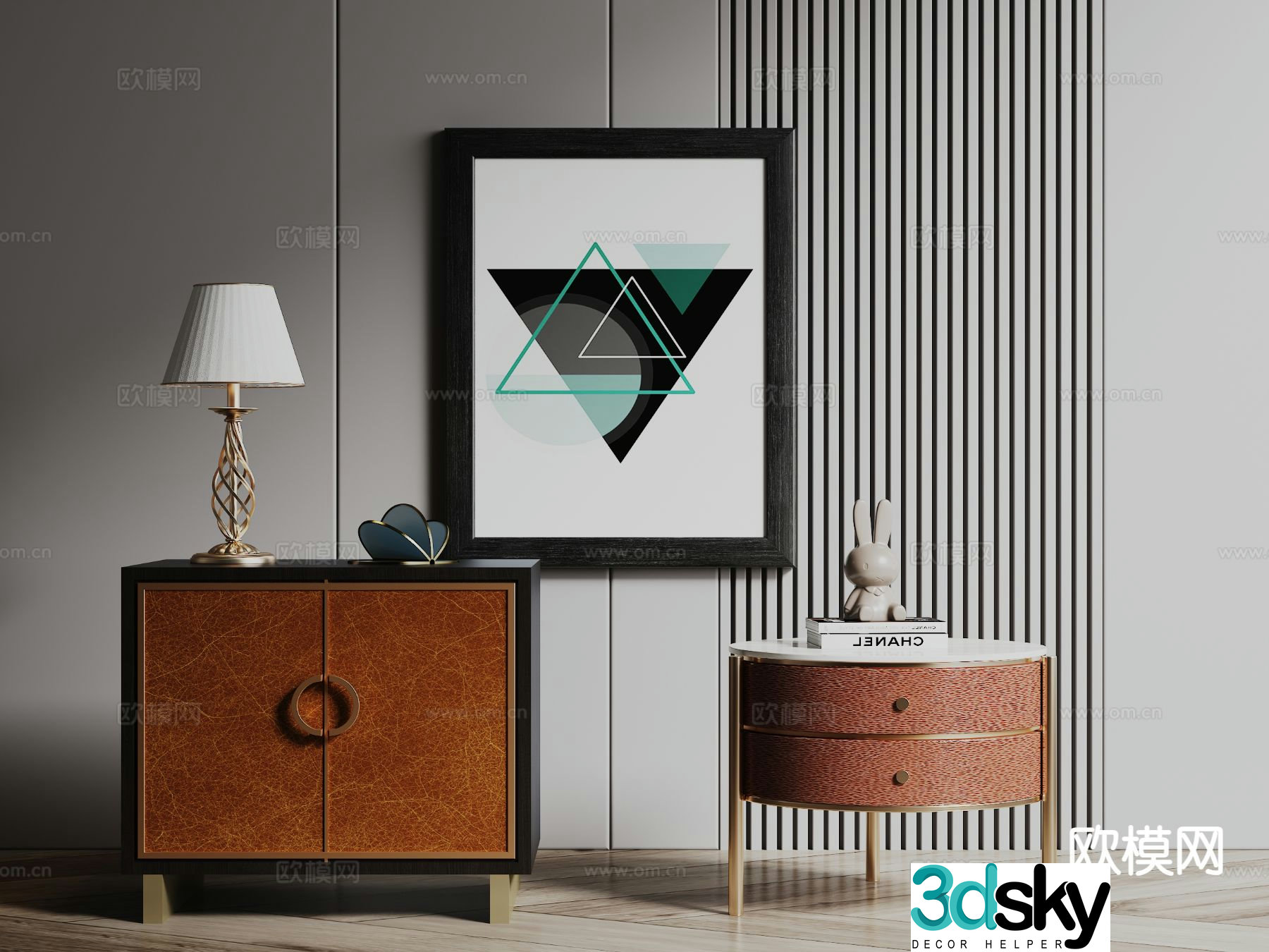 Modern bedside table 3d model