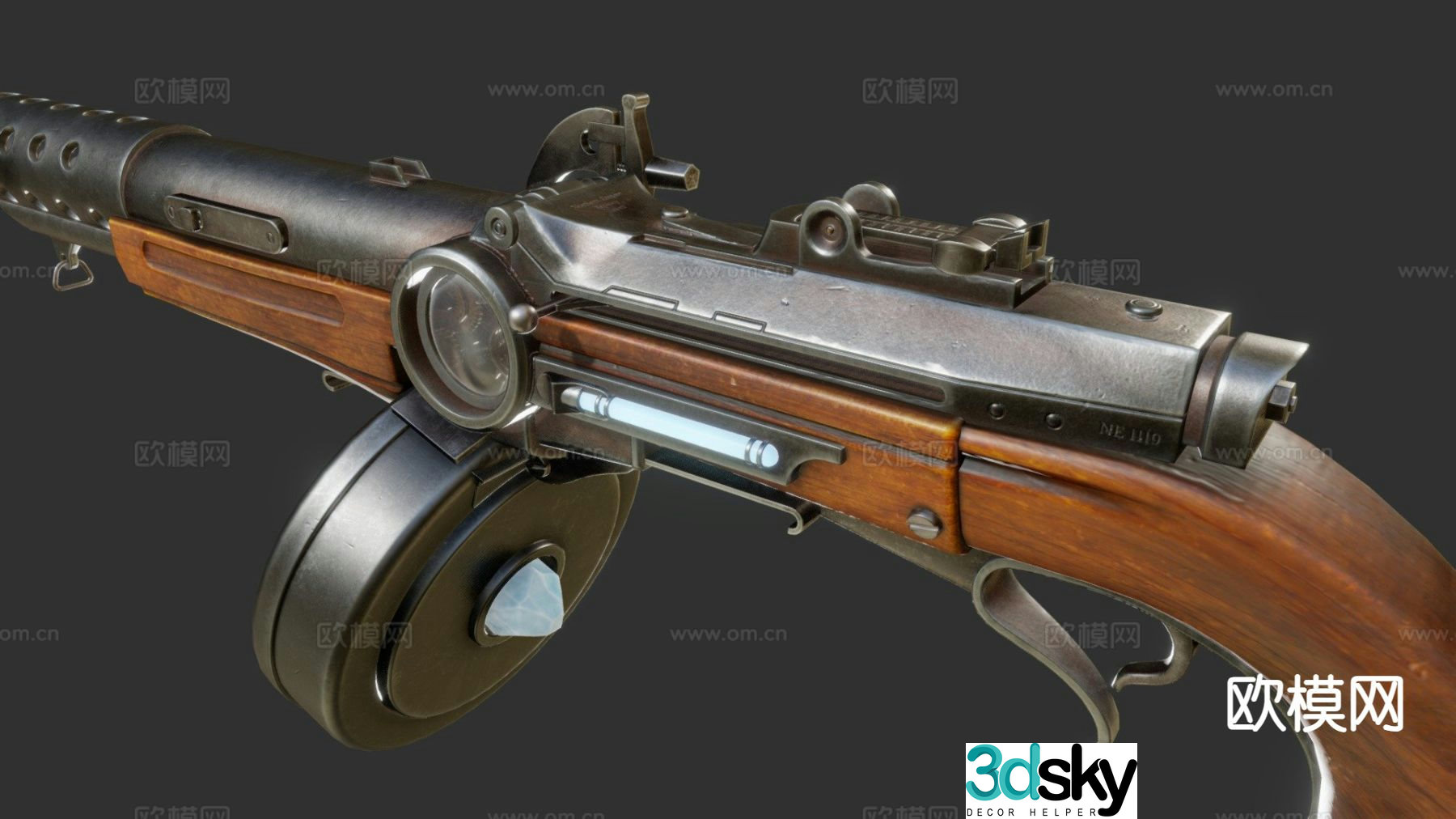 Modern submachine gun 3d model