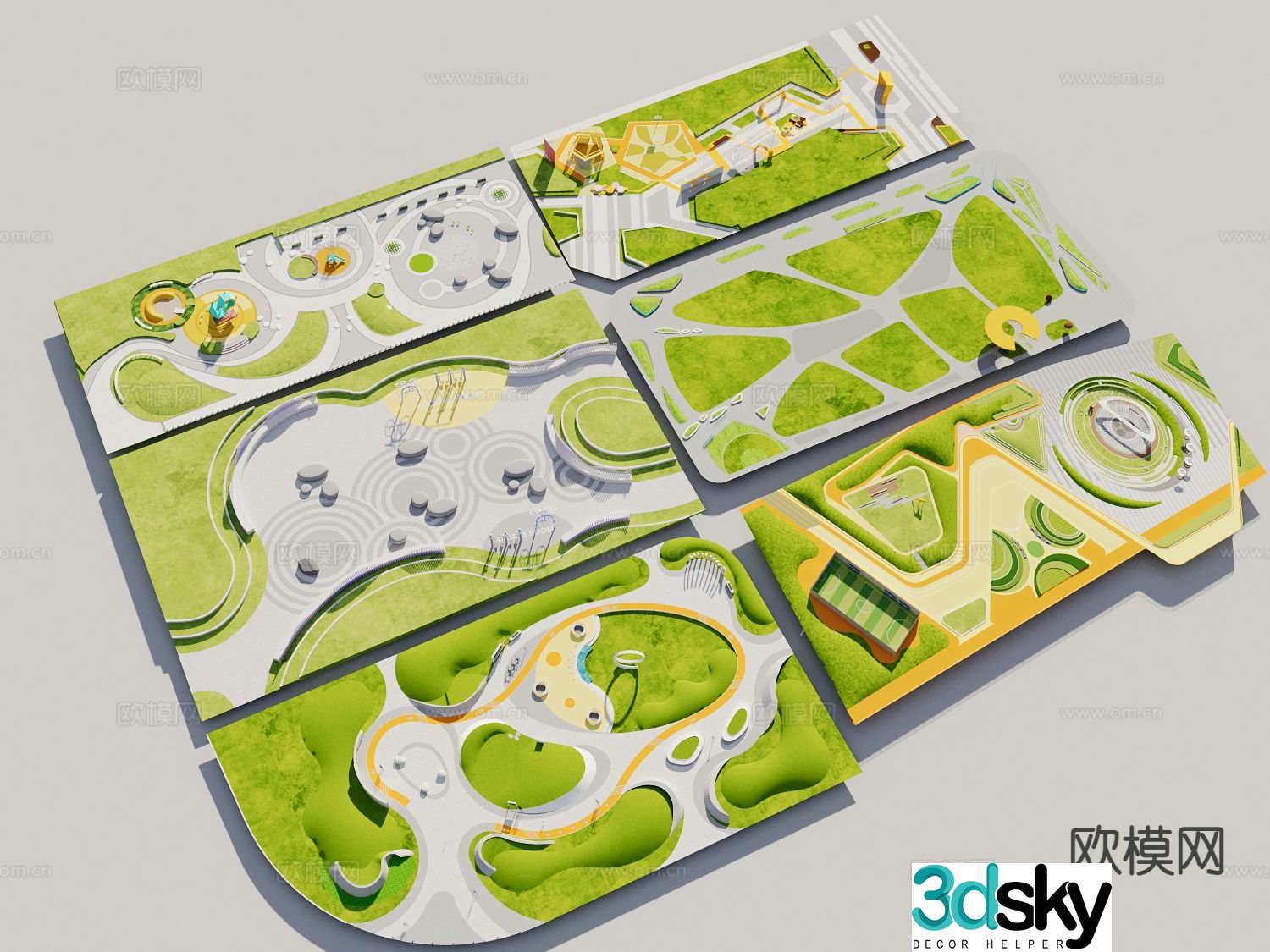 pocket park garden landscape 3d model