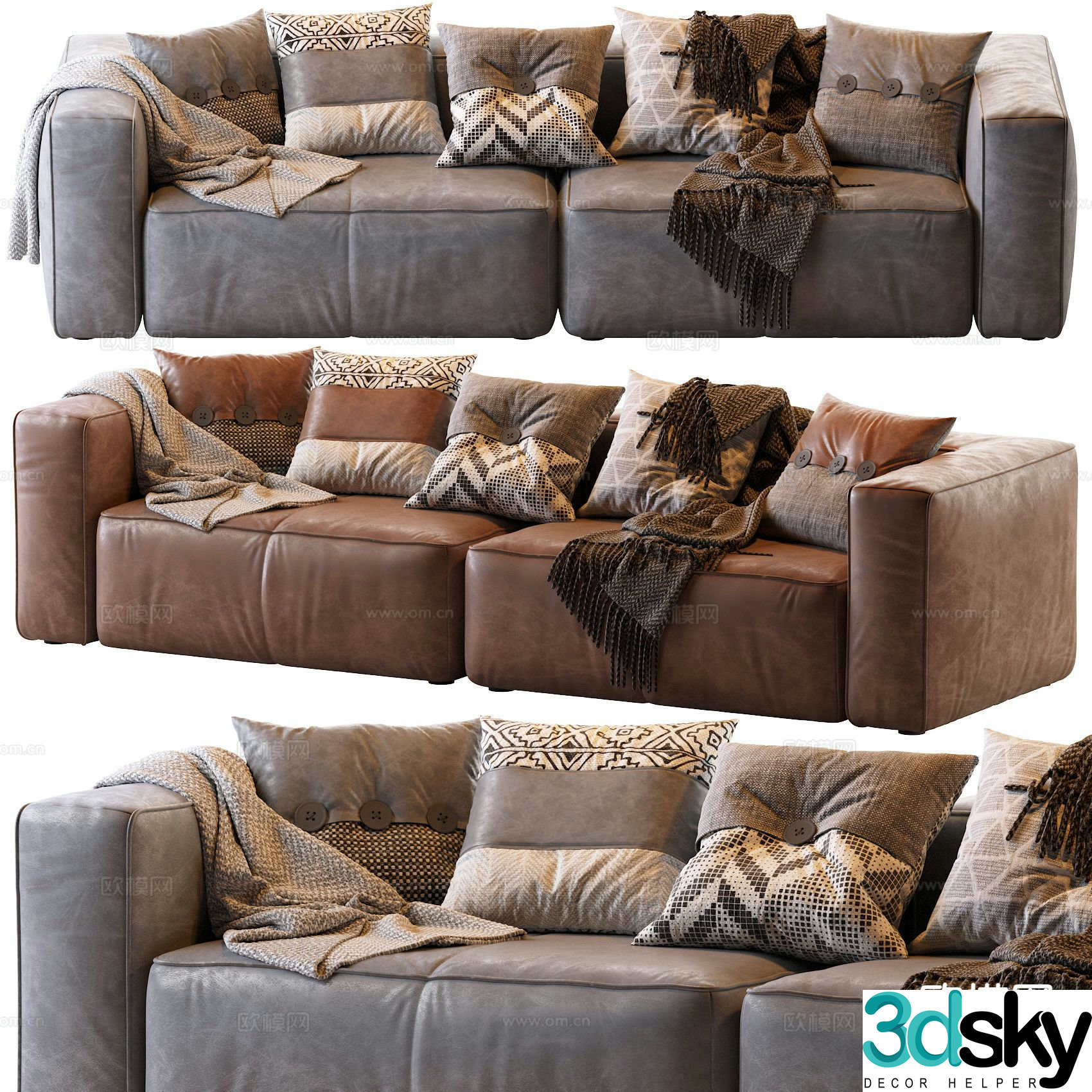 Italian sofa double sofa 3d model