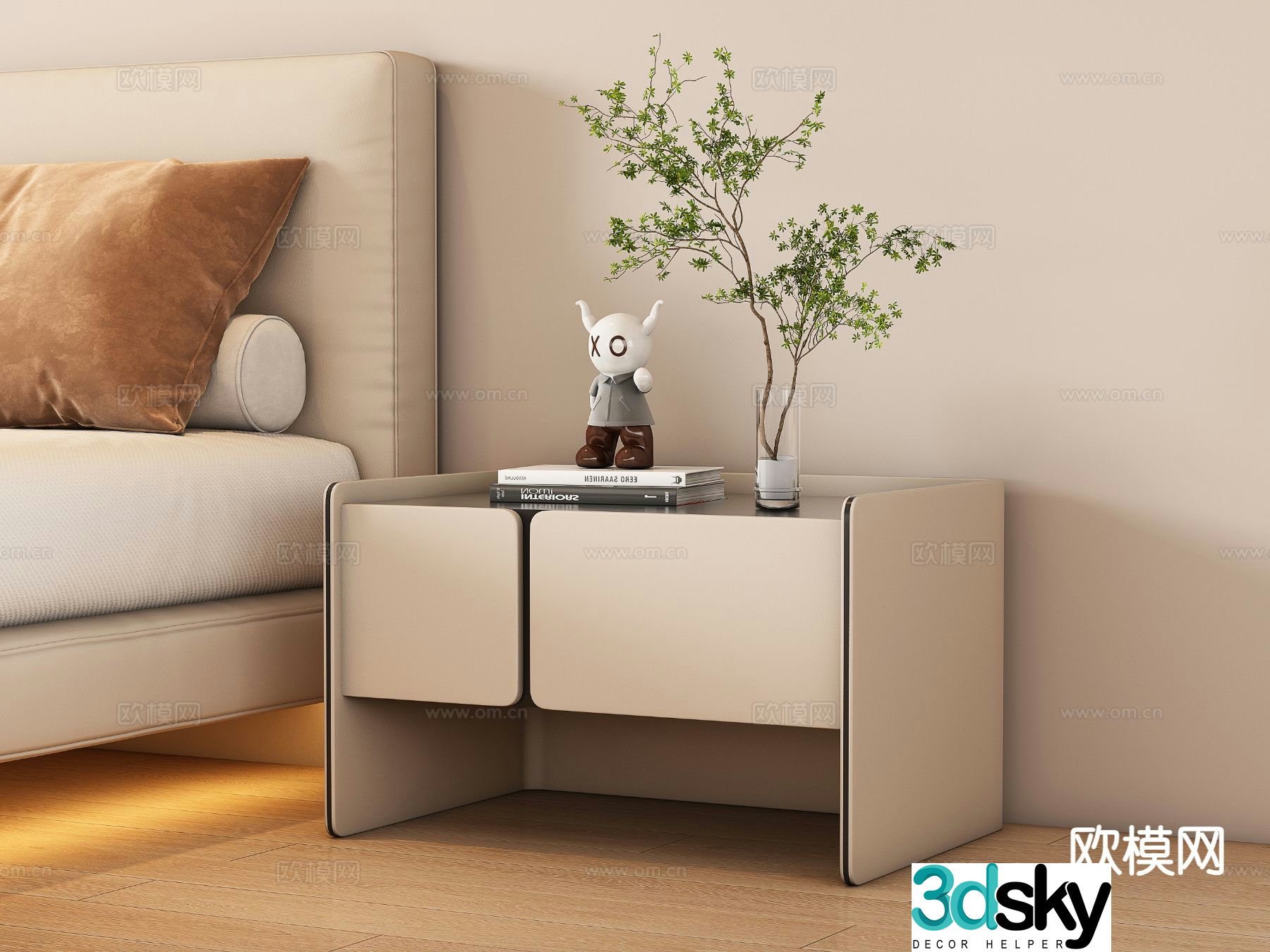 Modern bedside table 3d model