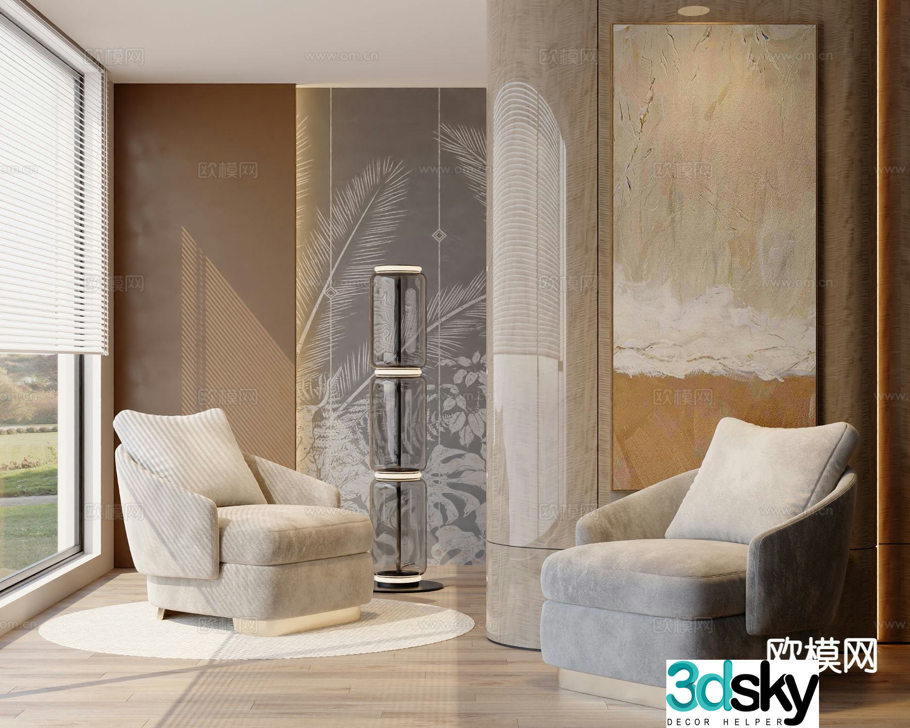 Modern casual sofa single sofa 3d model