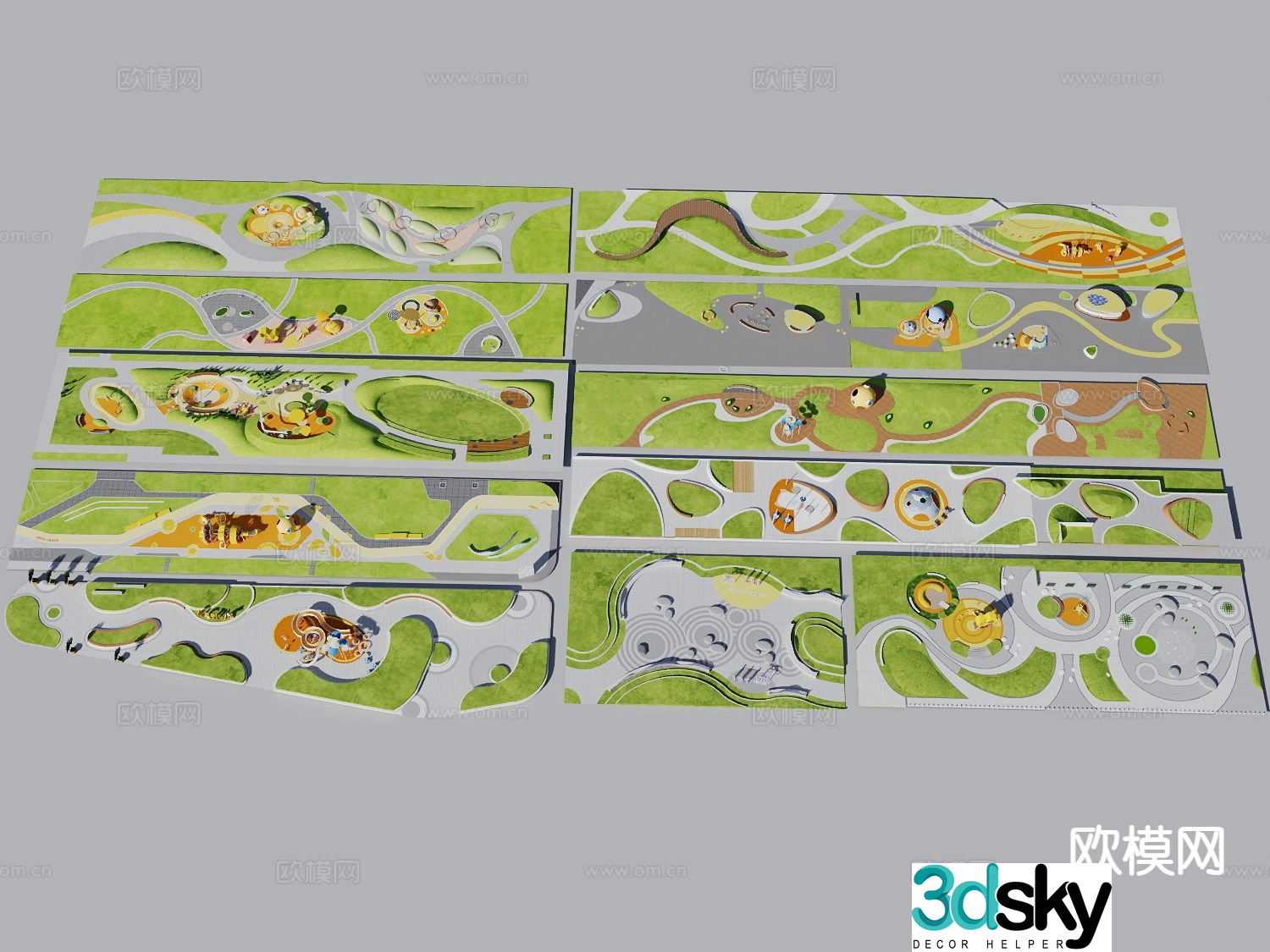 pocket park garden landscape 3d model