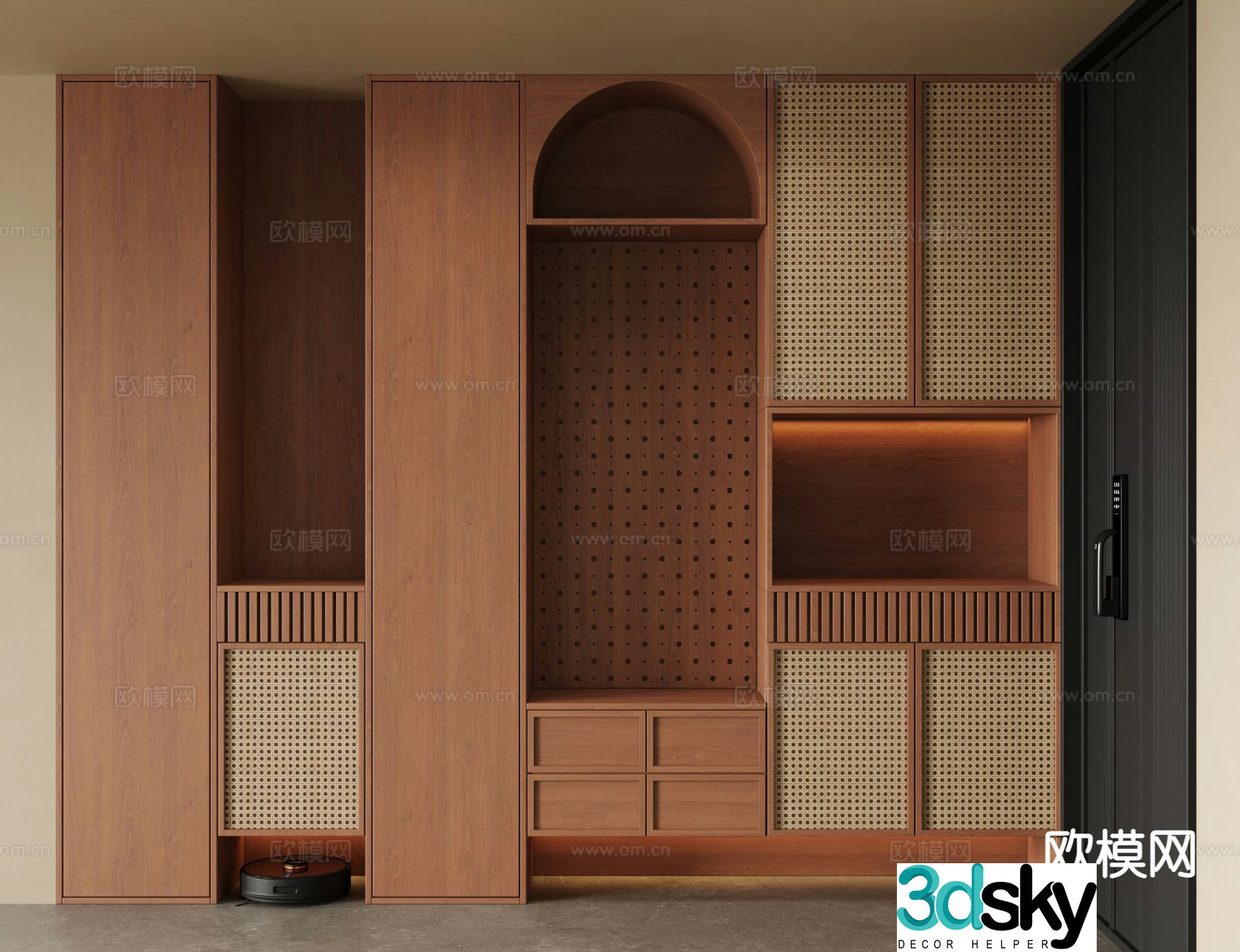Middle-aged shoe cabinet porch shoe cabinet 3D model