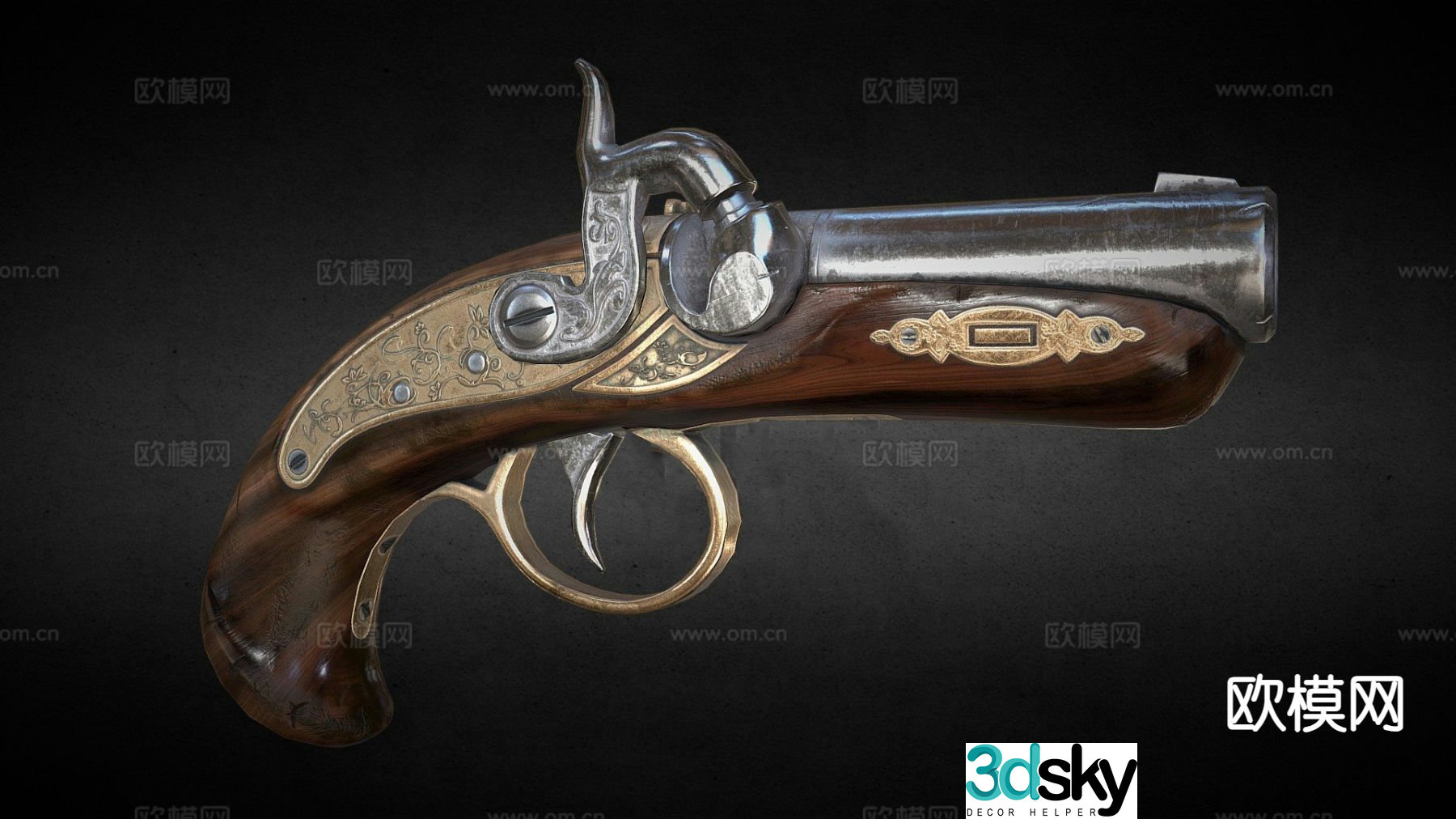 flintlock weapon 3d model