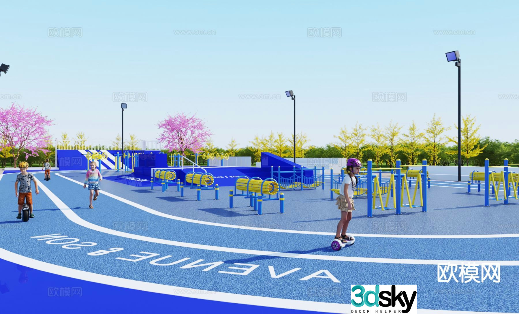 Modern roller skating ramp 3d model