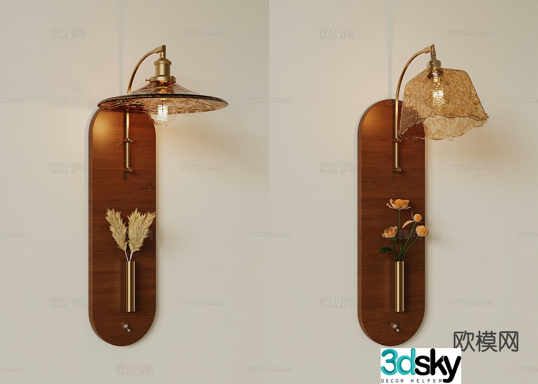3D model of medieval style wall light