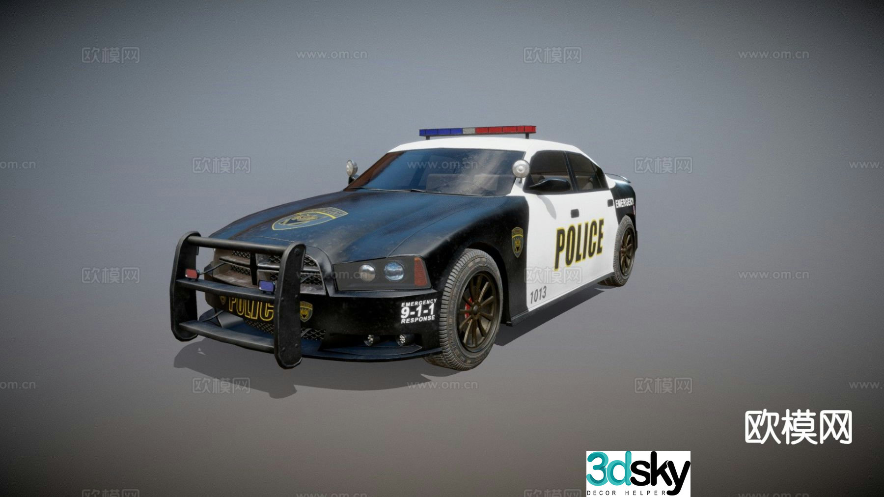 Modern police car 3d model
