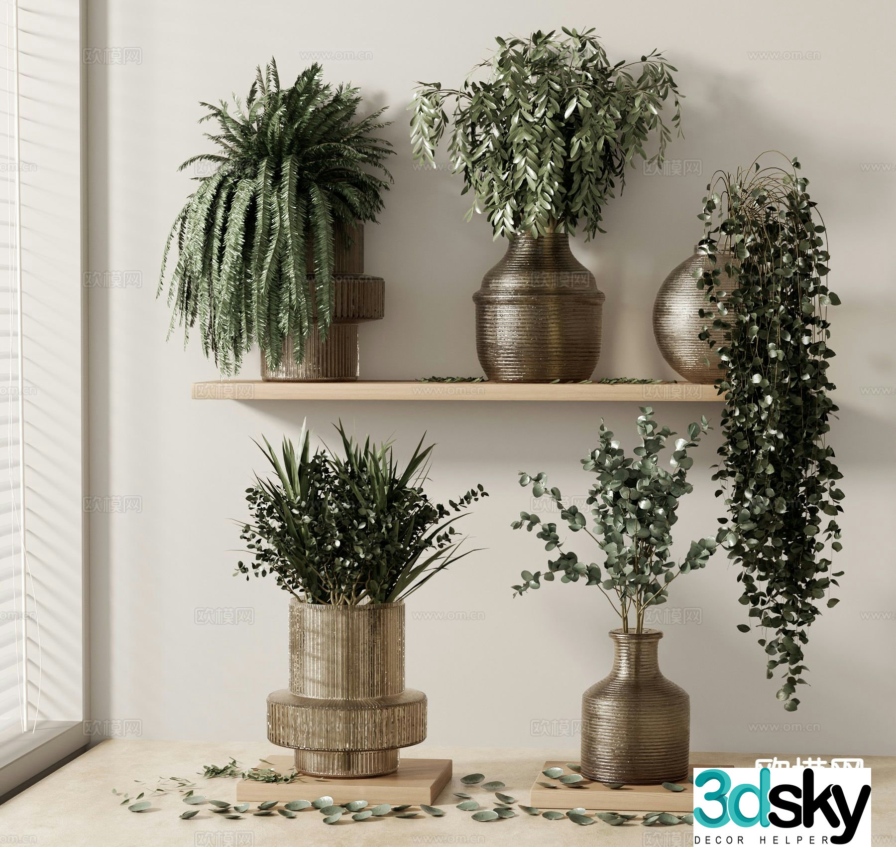 aquatic plant potted plant 3d model