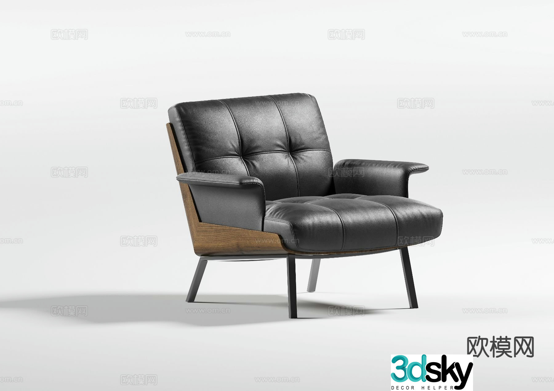 Italian style leisure chair sofa chair 3d model