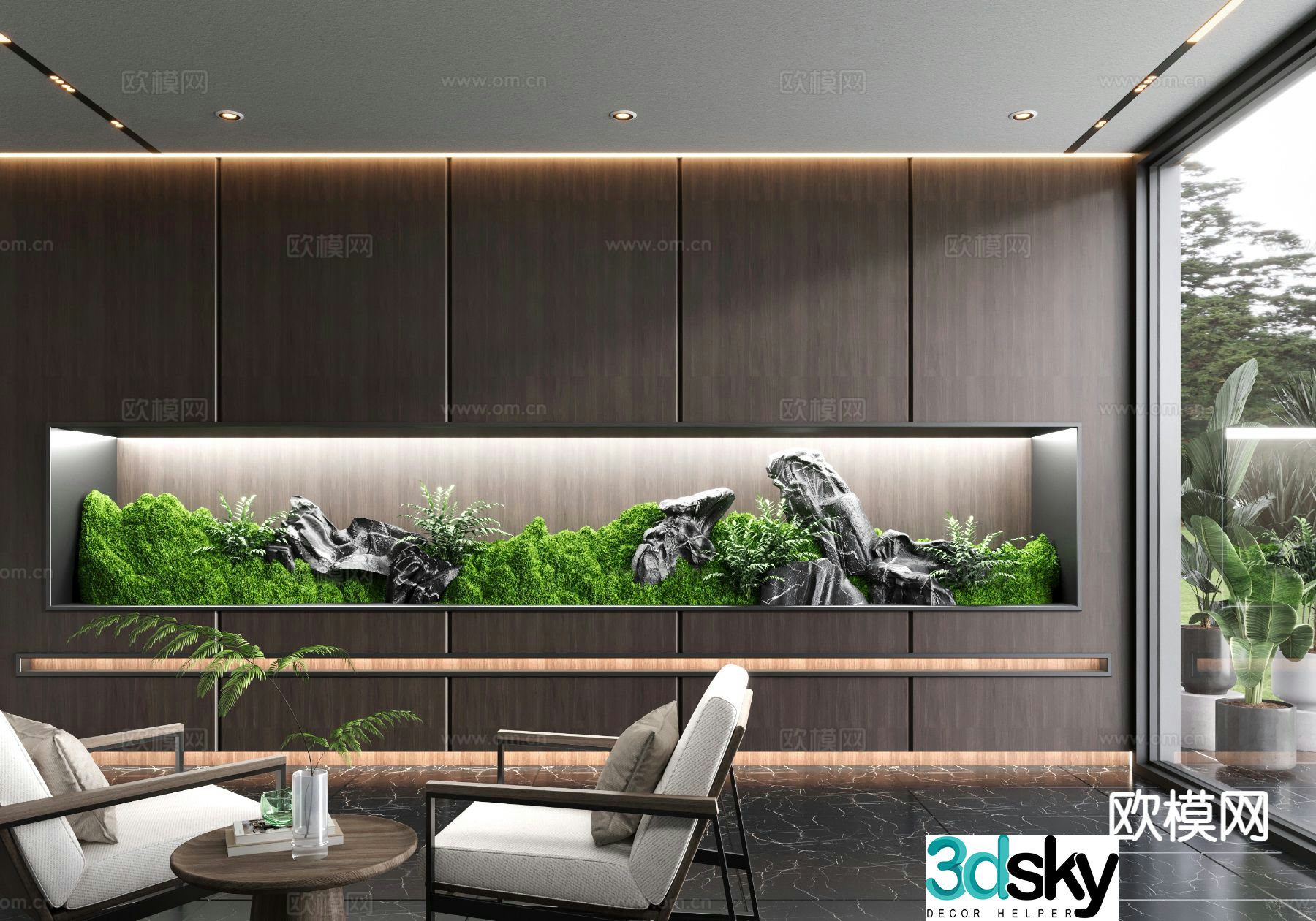 Micro terrain indoor landscaping landscape 3d model