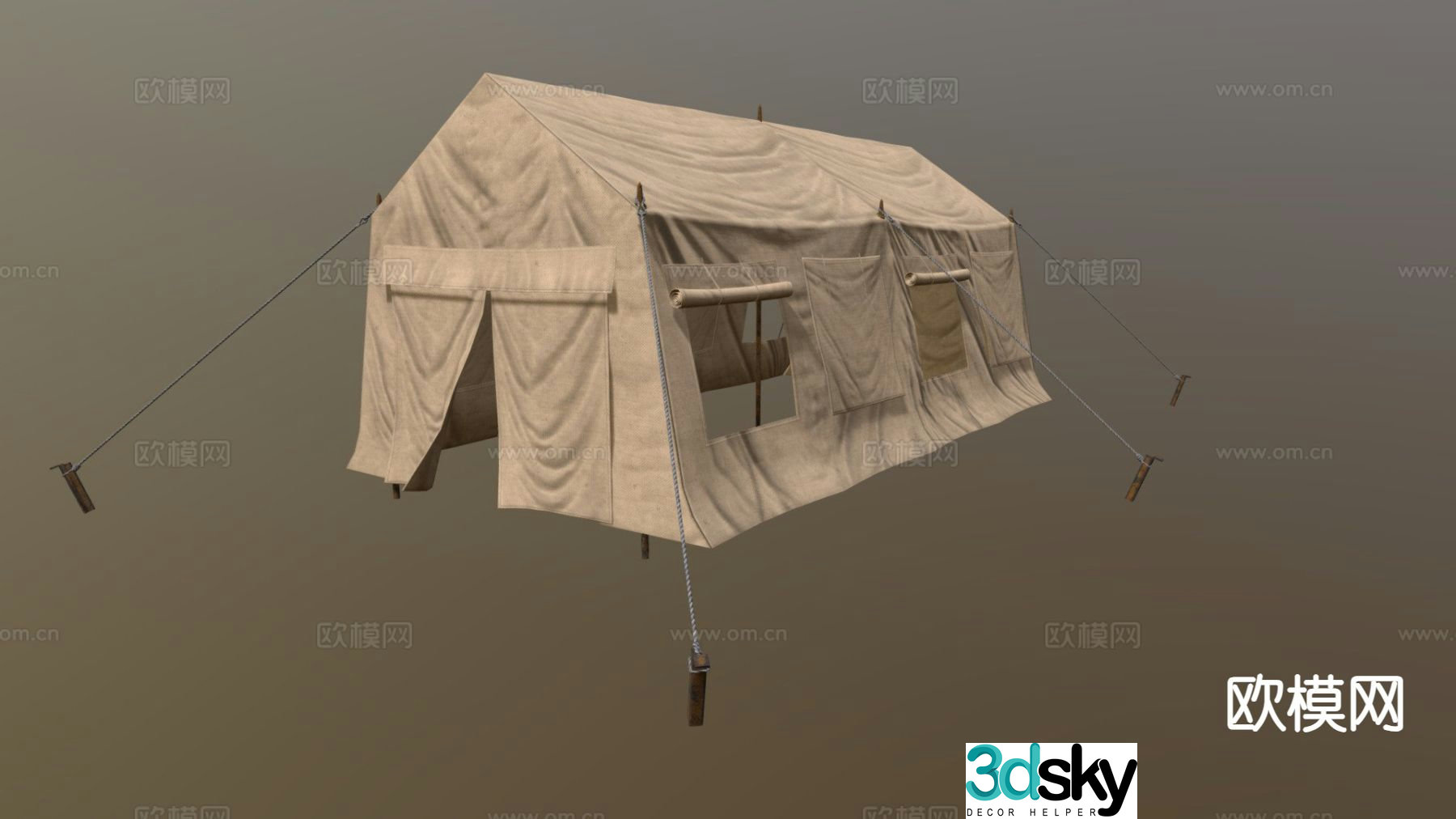 Military tent 3d model