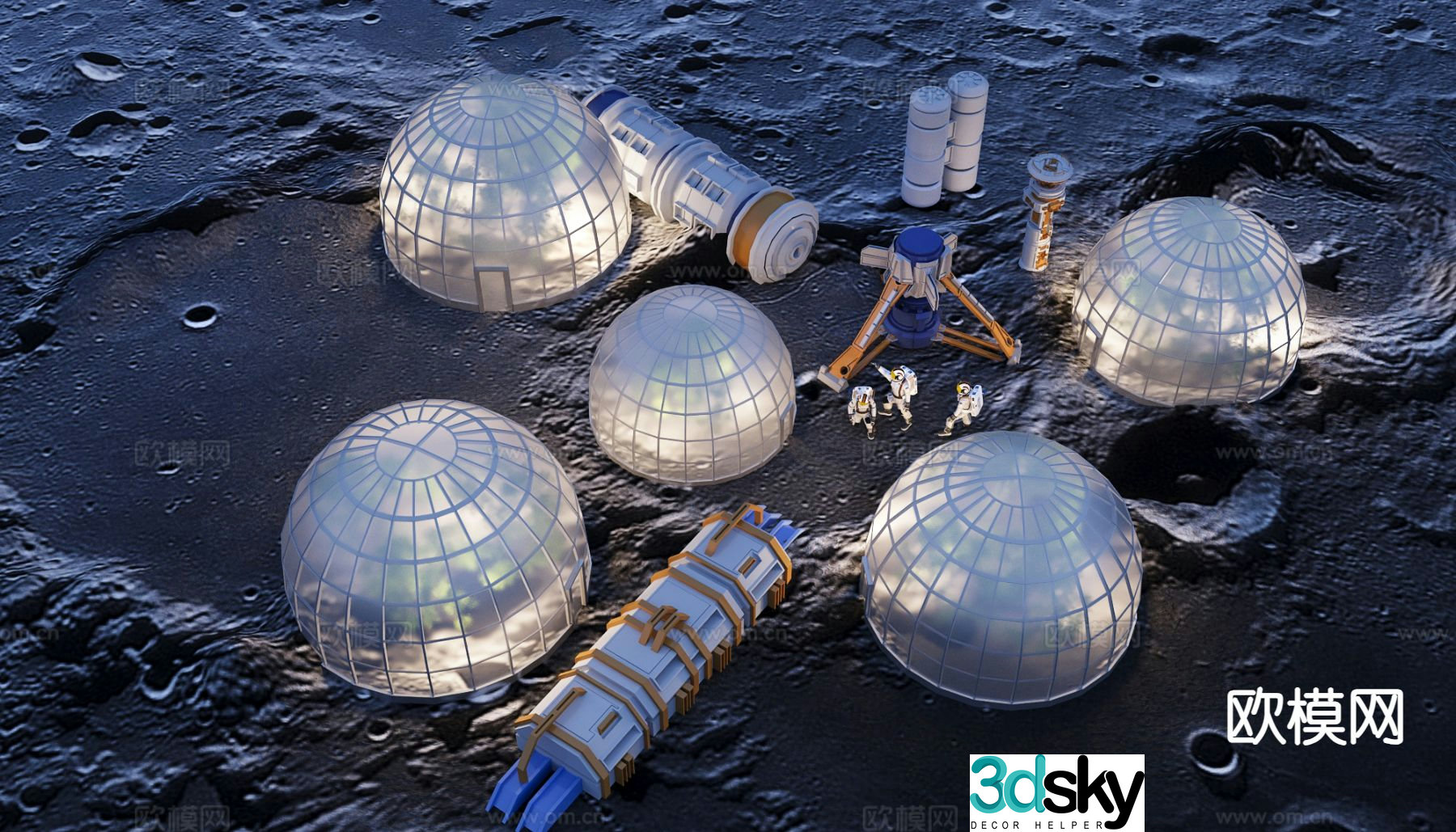 space station glass dome 3d model