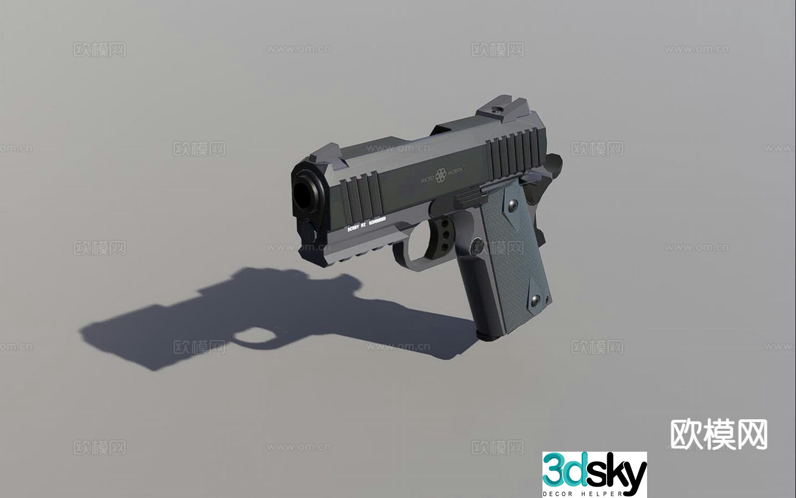 compact pistol 3d model